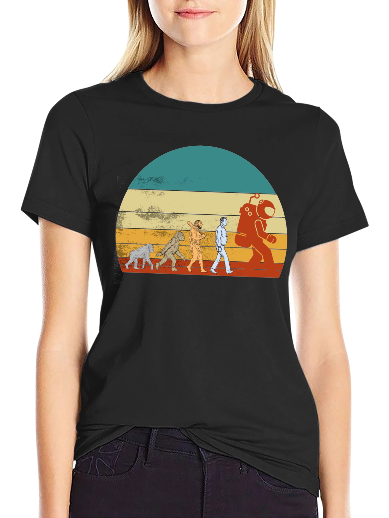 Evolution to Space T-Shirt - Retro Design