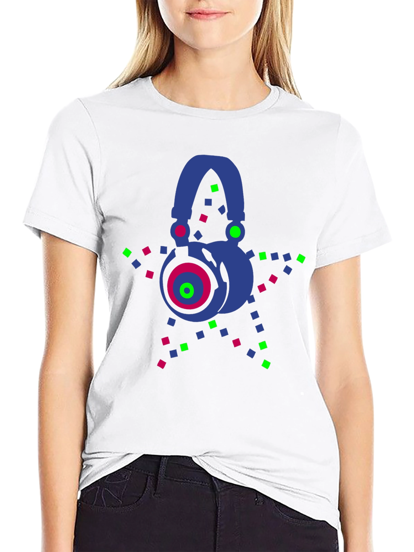 Neon Headphones Graphic Tee