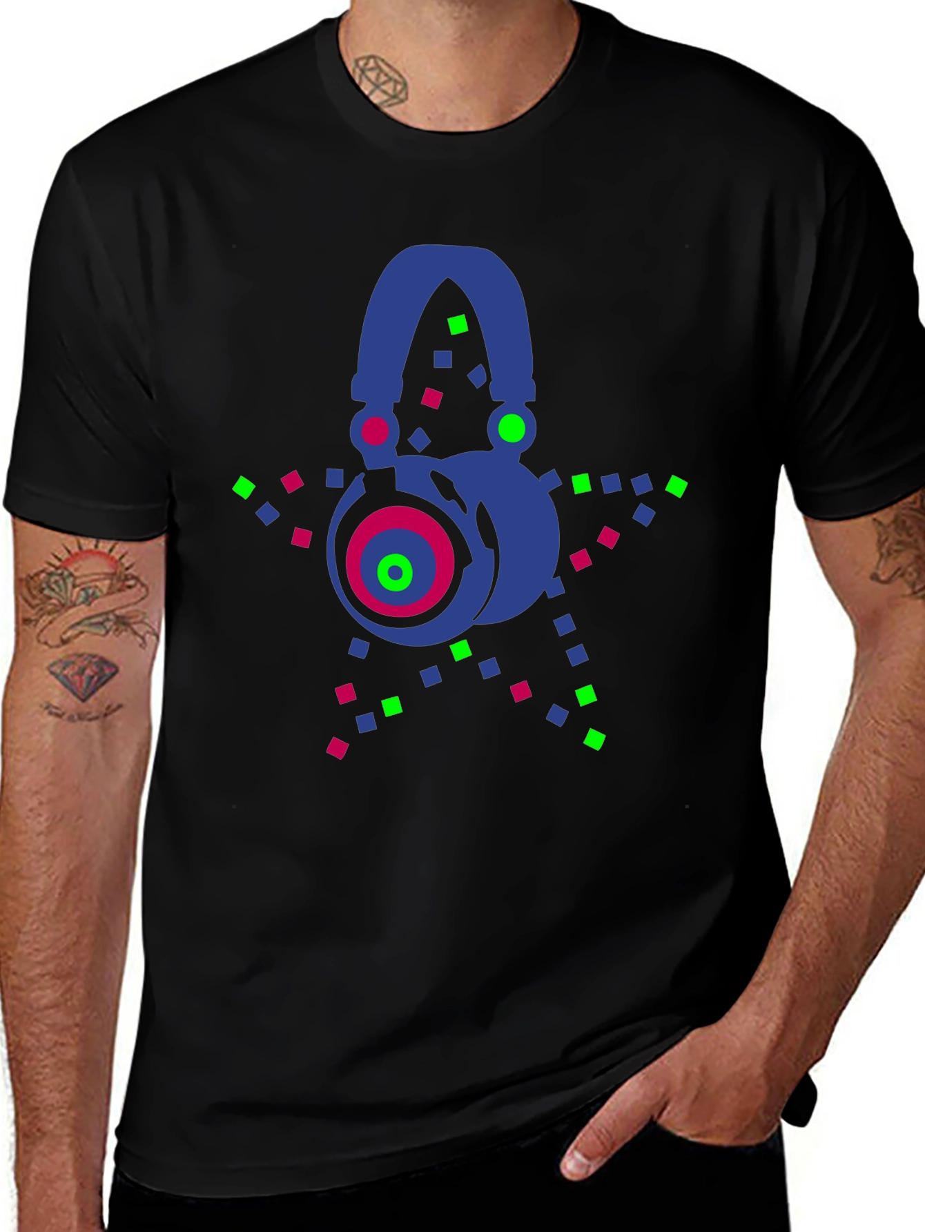 Neon Headphones Graphic Tee