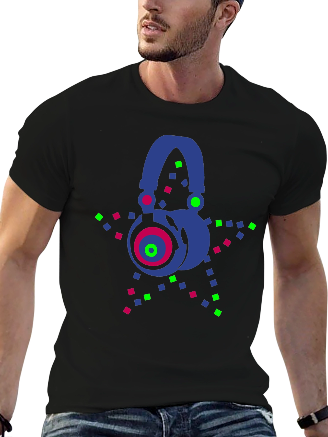 Neon Headphones Graphic Tee