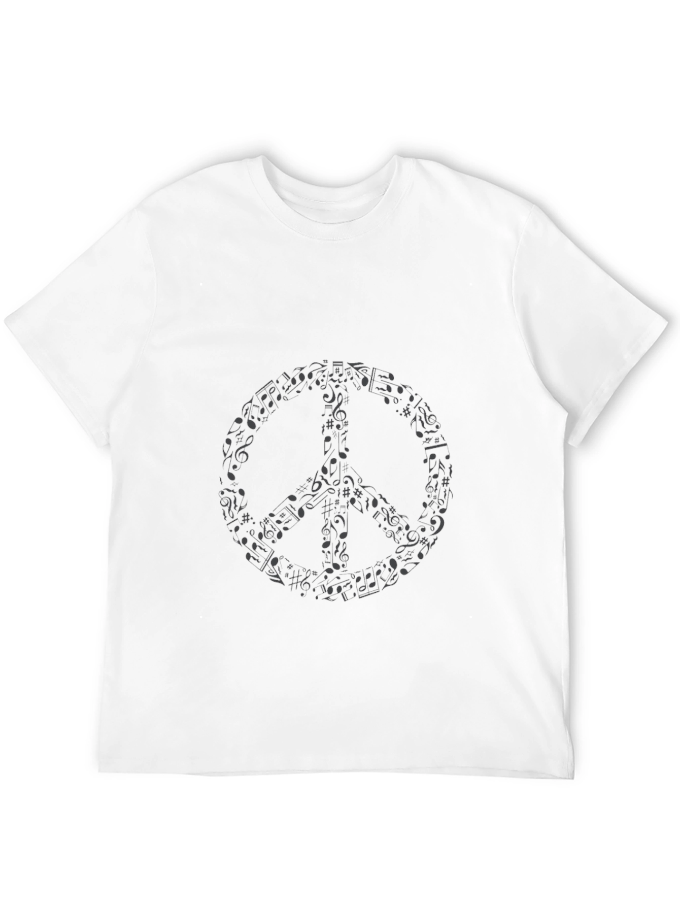 Musical Peace Sign Graphic T-Shirt - Black