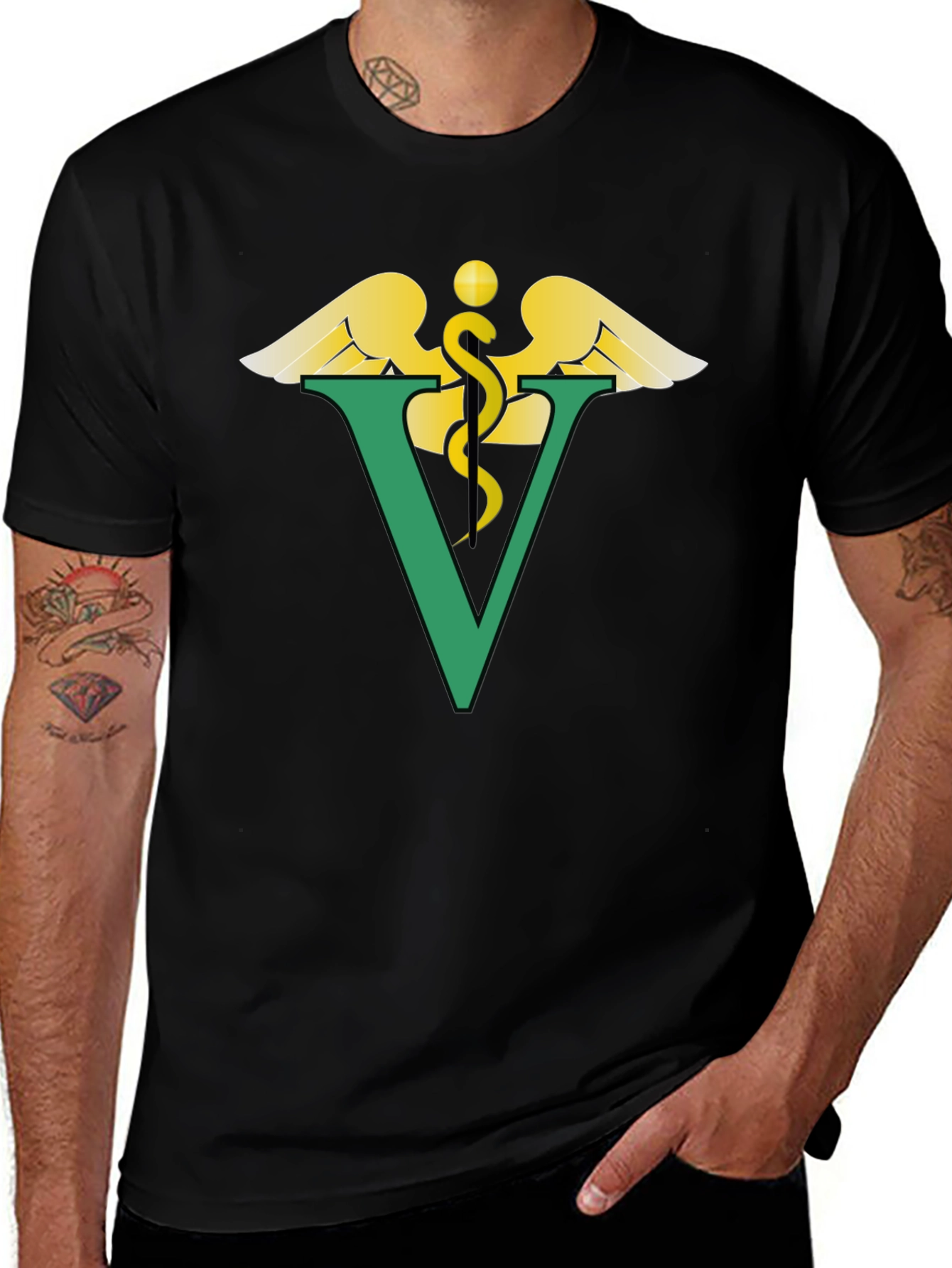 Vet Caduceus Black T-Shirt