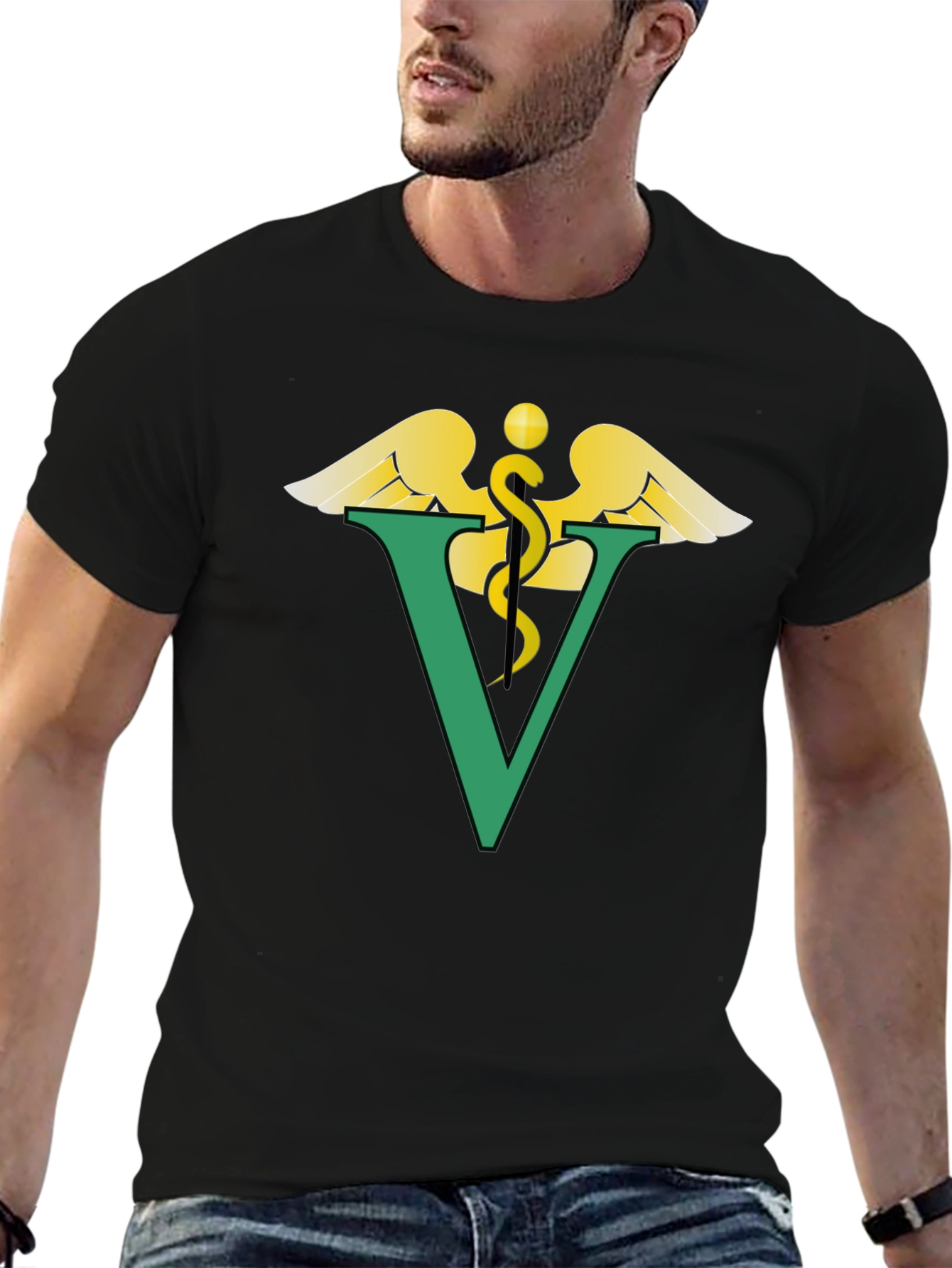 Vet Caduceus Black T-Shirt