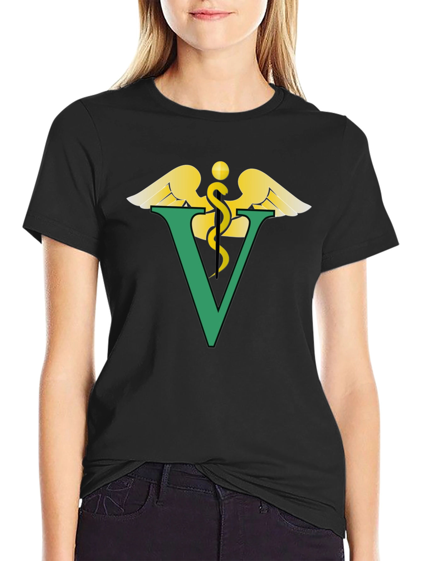 Vet Caduceus Black T-Shirt