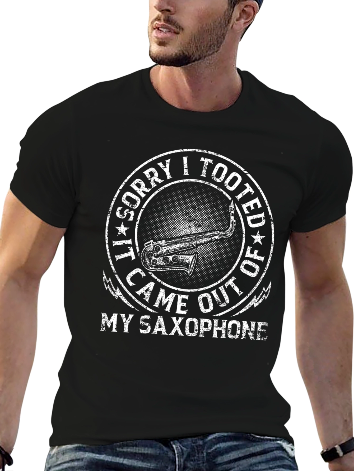 Funny Saxophone T-Shirt - Sorry I Tooted