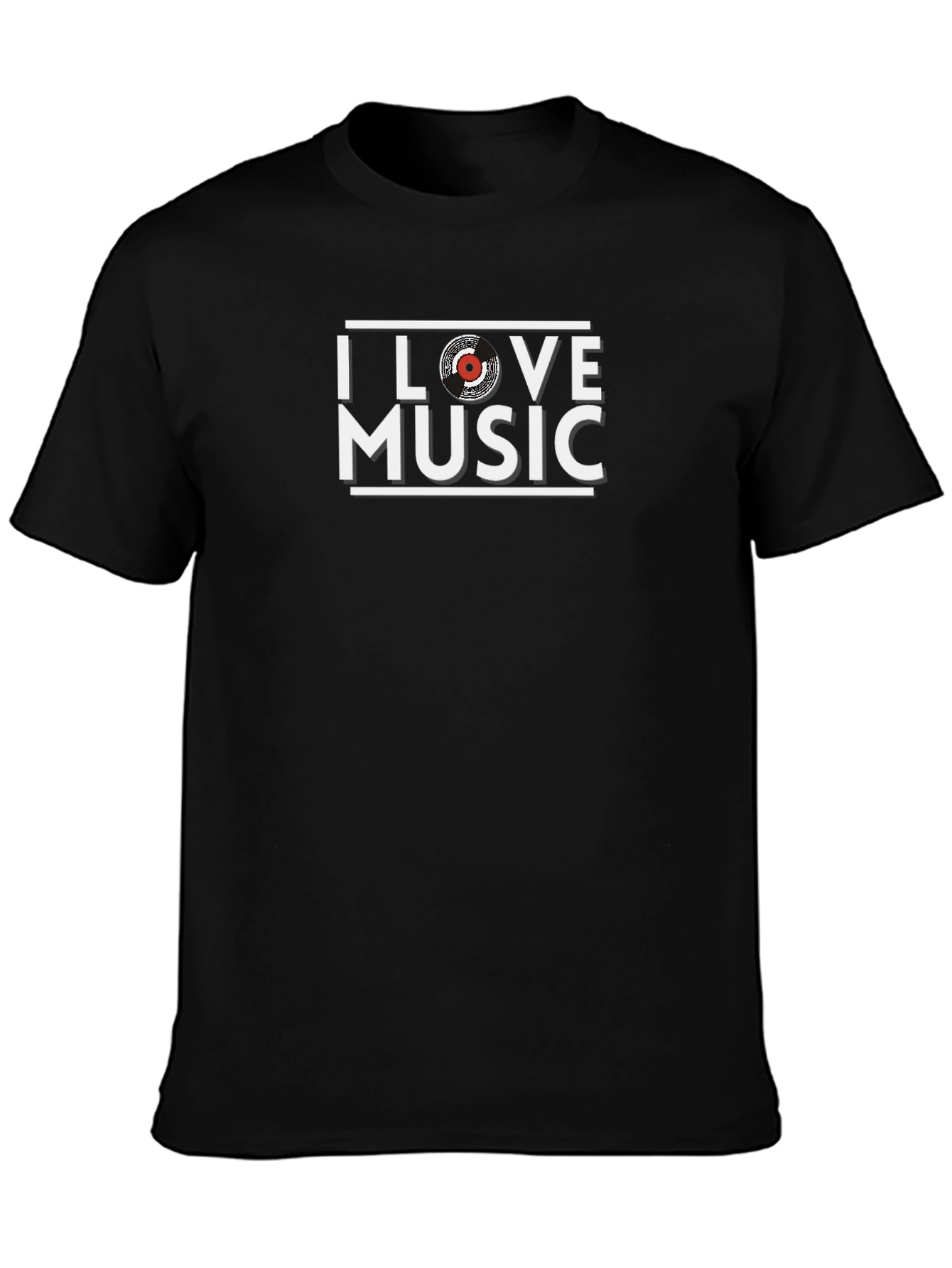 I Love Music T-Shirt - Black Graphic Tee