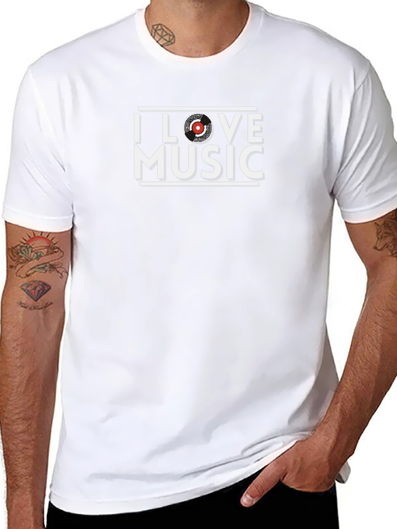I Love Music T-Shirt - Black Graphic Tee