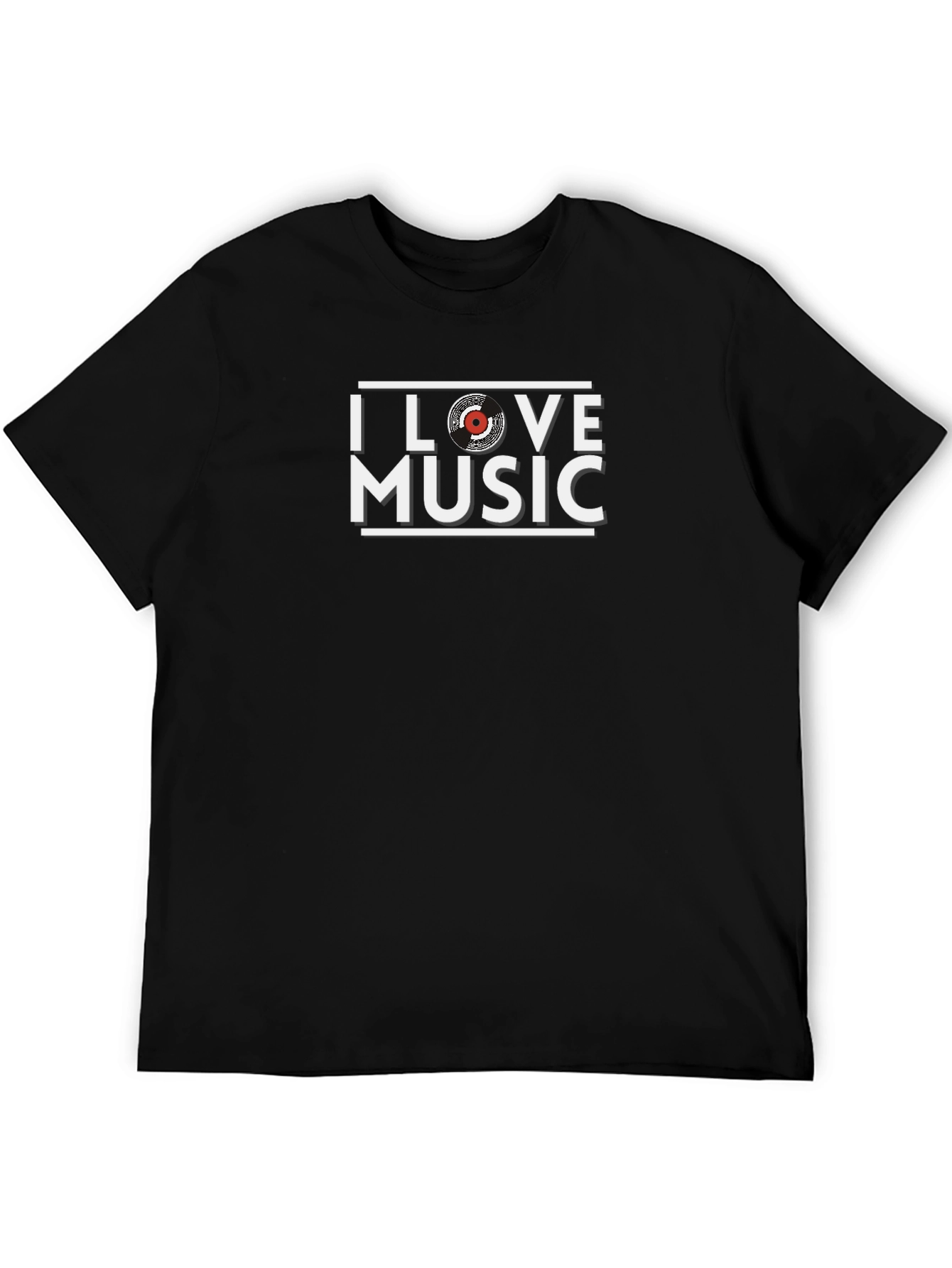 I Love Music T-Shirt - Black Graphic Tee