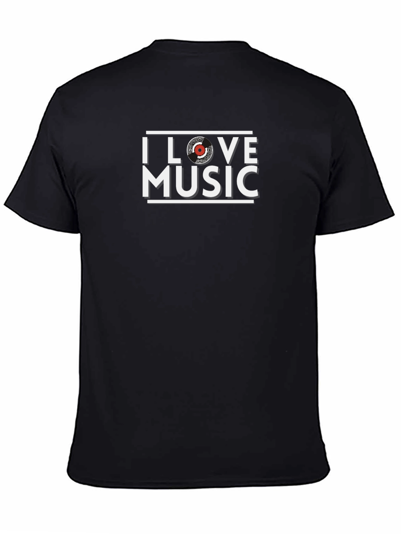 I Love Music T-Shirt - Black Graphic Tee