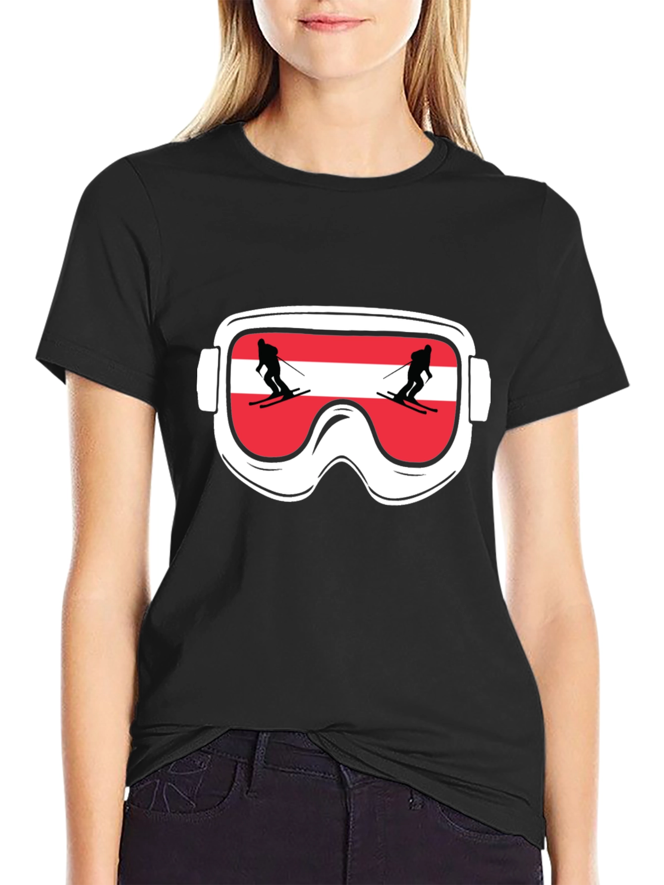 Ski Goggles Austria Flag Graphic Tee