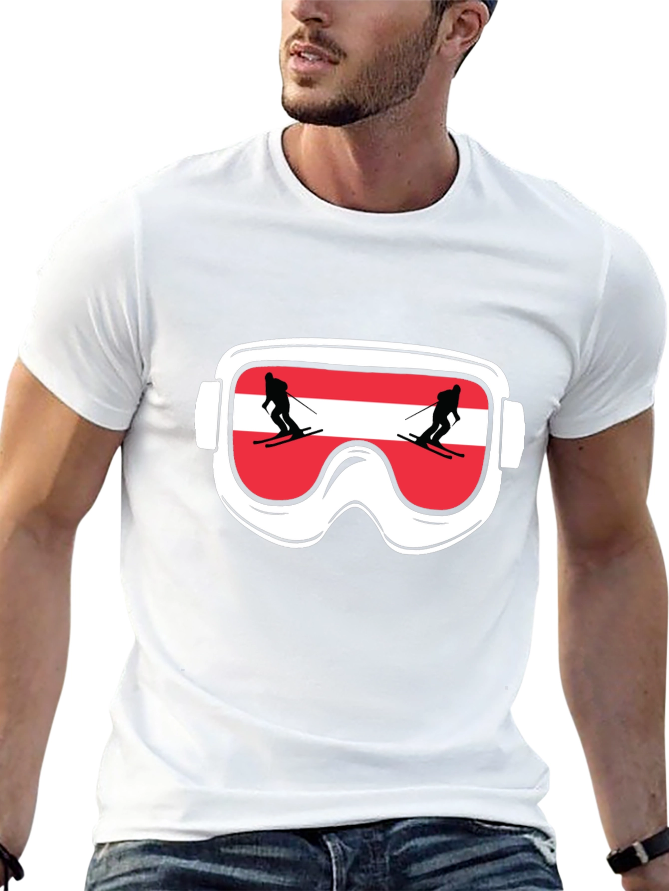 Ski Goggles Austria Flag Graphic Tee