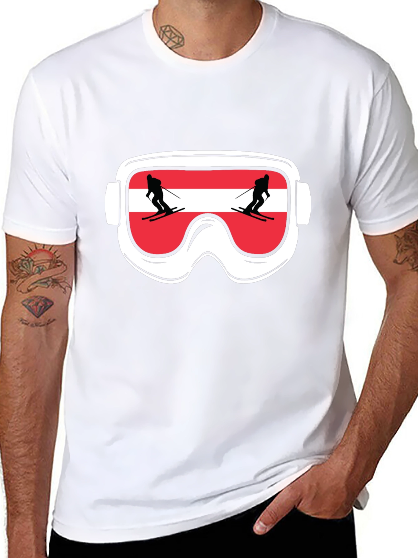 Ski Goggles Austria Flag Graphic Tee