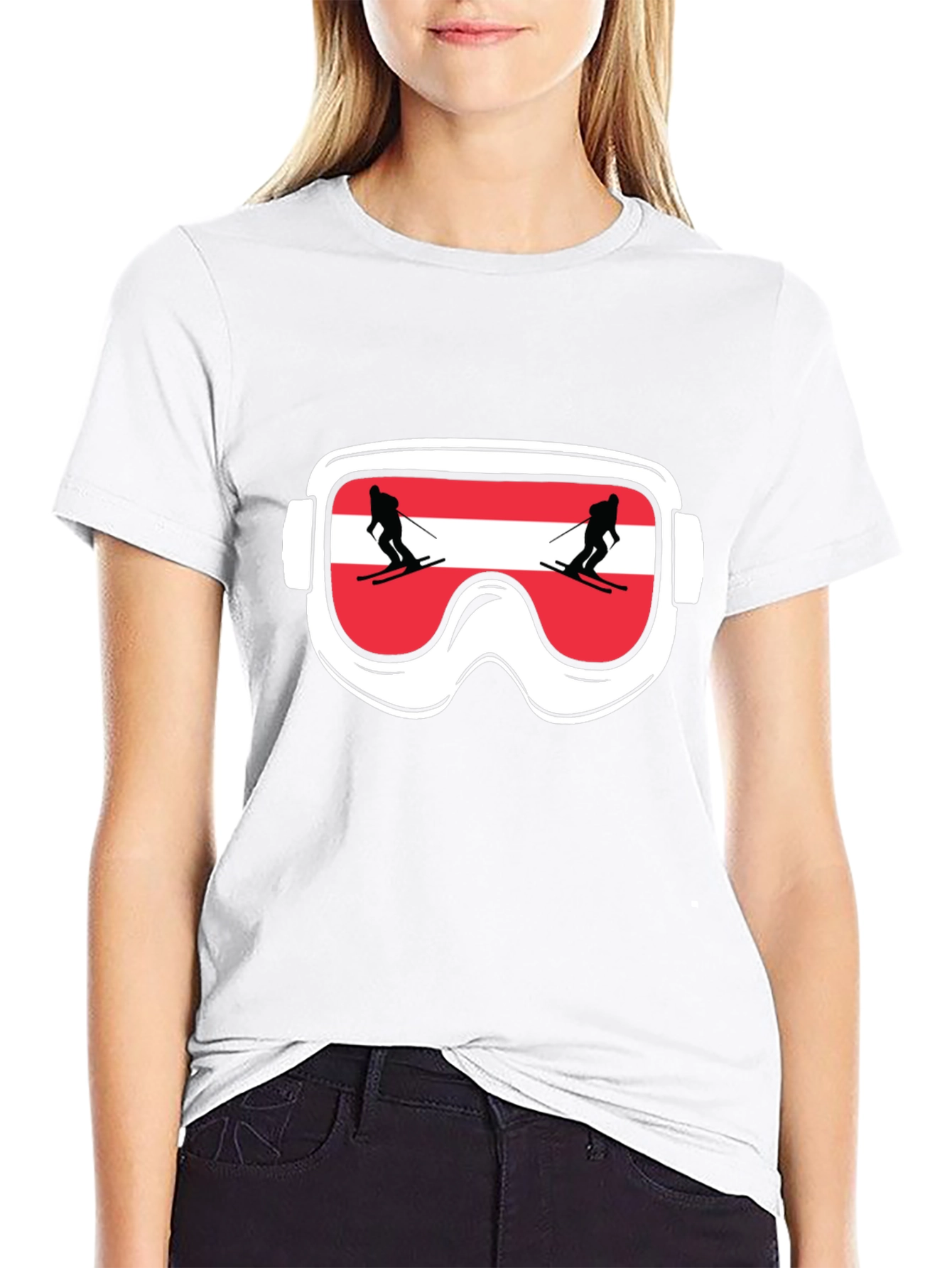 Ski Goggles Austria Flag Graphic Tee