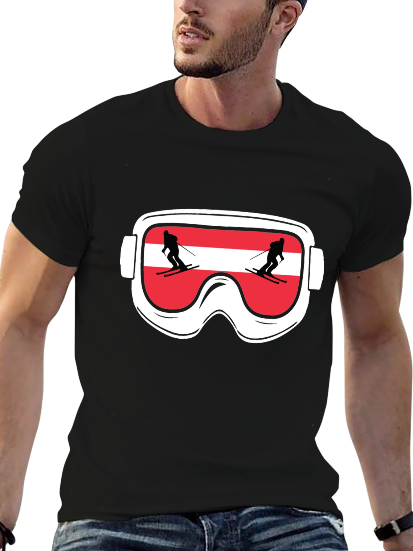 Ski Goggles Austria Flag Graphic Tee