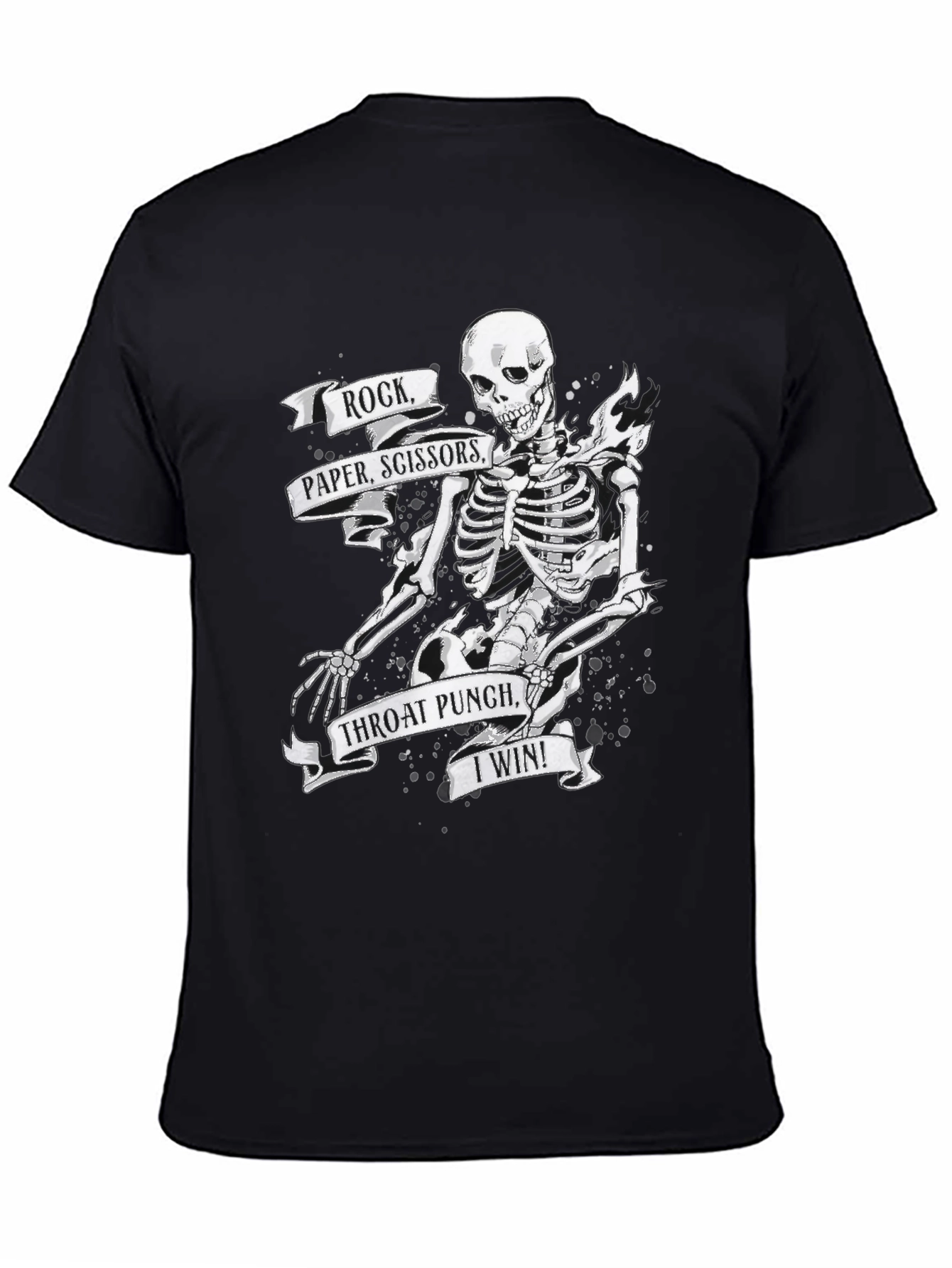 Rock Paper Scissors Throat Punch Skeleton T-Shirt