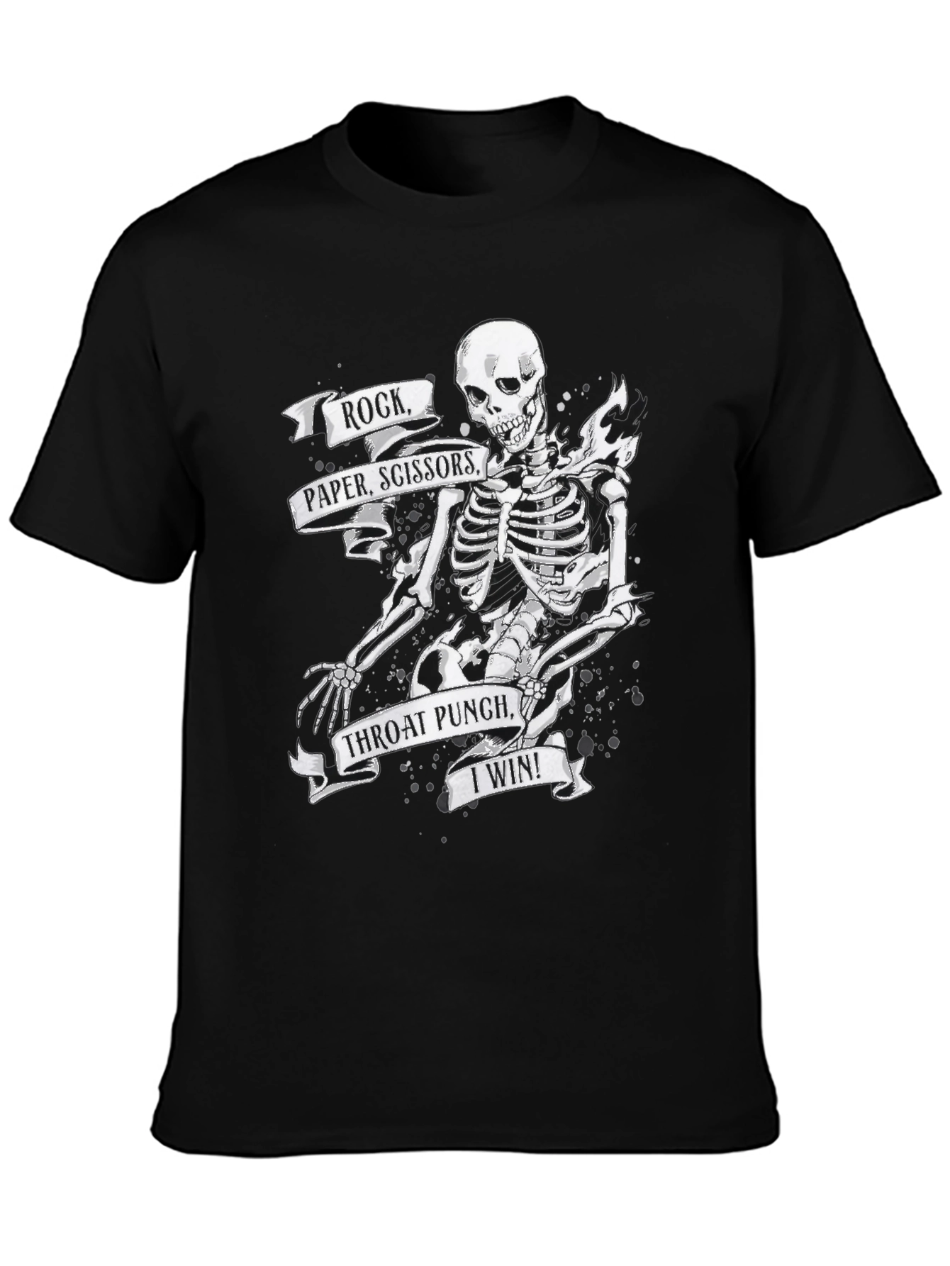 Rock Paper Scissors Throat Punch Skeleton T-Shirt