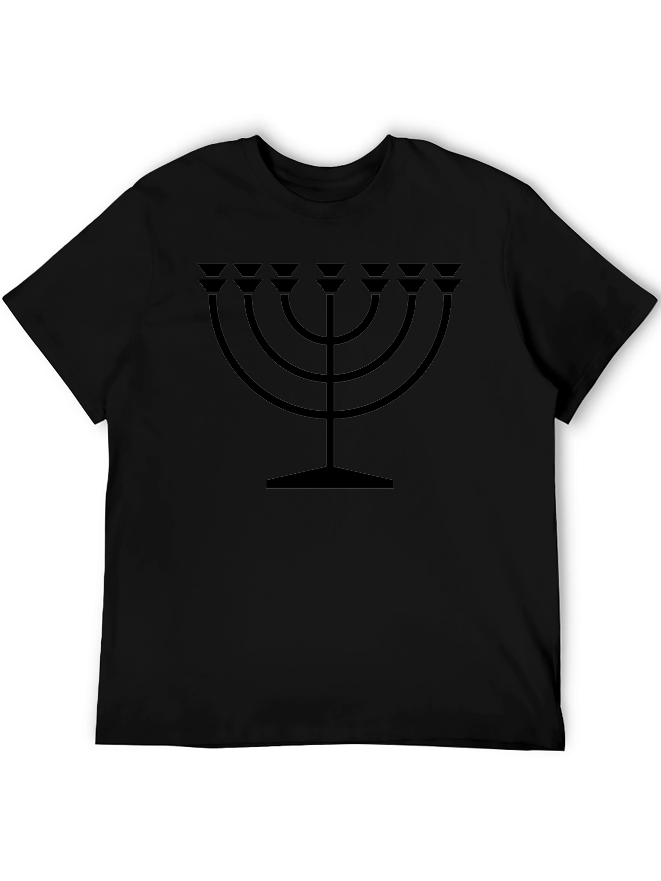 Menorah Graphic Black T-Shirt