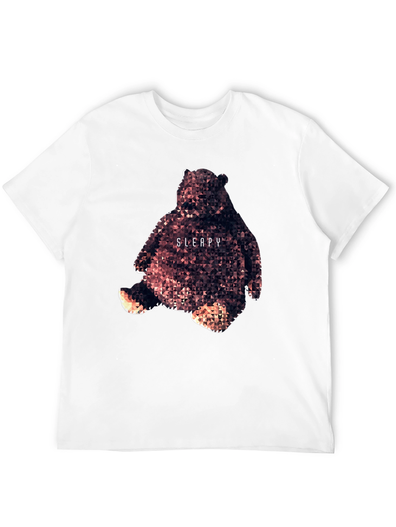 Geometric Bear Graphic Tee - Sleepy Design