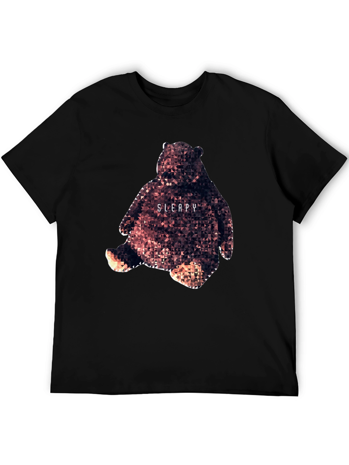 Geometric Bear Graphic Tee - Sleepy Design