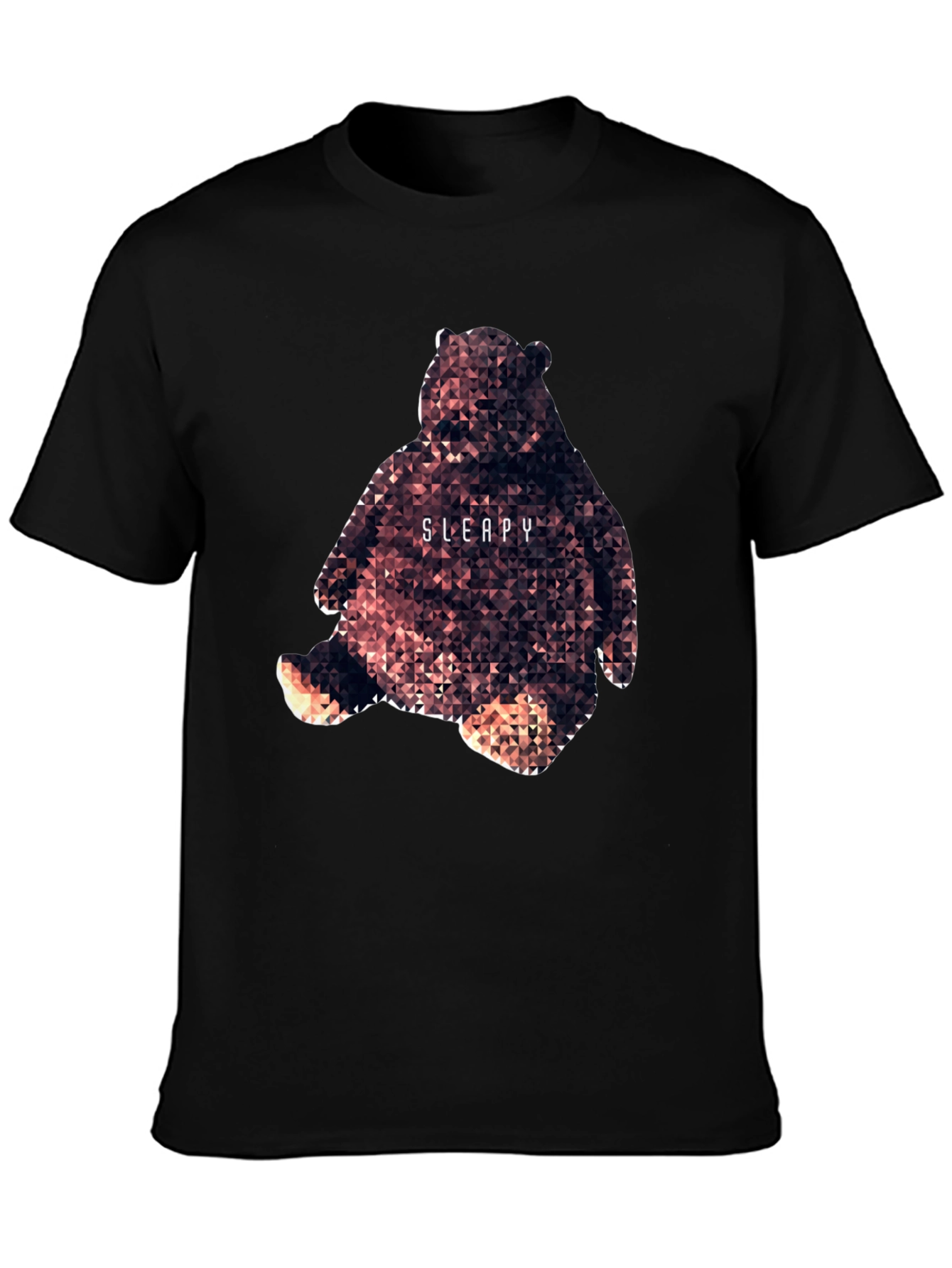 Geometric Bear Graphic Tee - Sleepy Design