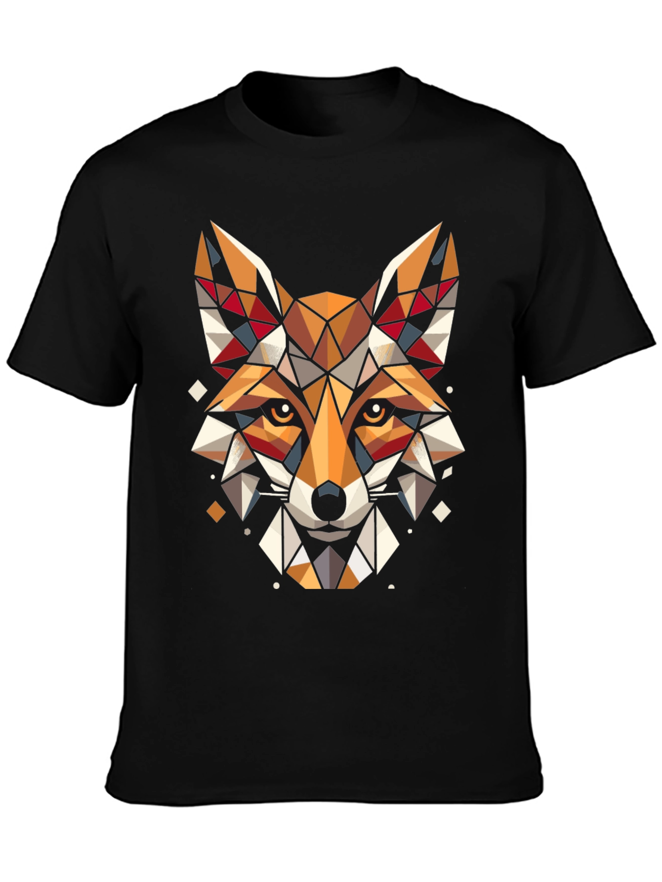 Geometric Fox Graphic Tee - Stylish Unisex T-Shirt