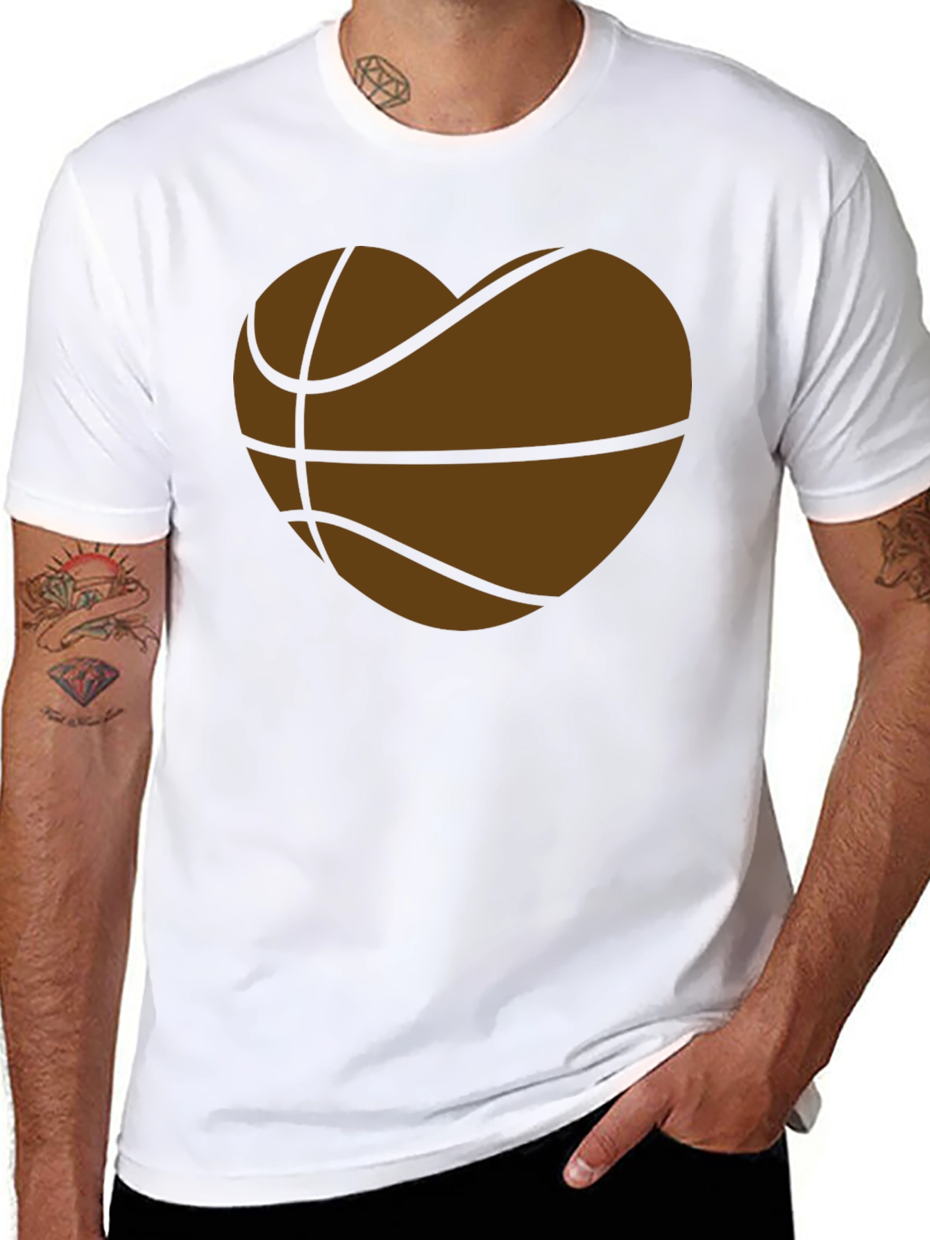 Basketball Heart T-Shirt - Sporty Graphic Tee