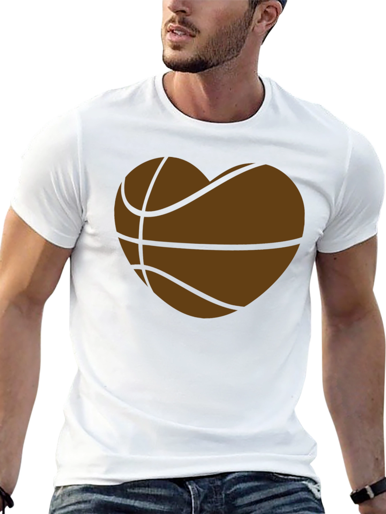 Basketball Heart T-Shirt - Sporty Graphic Tee