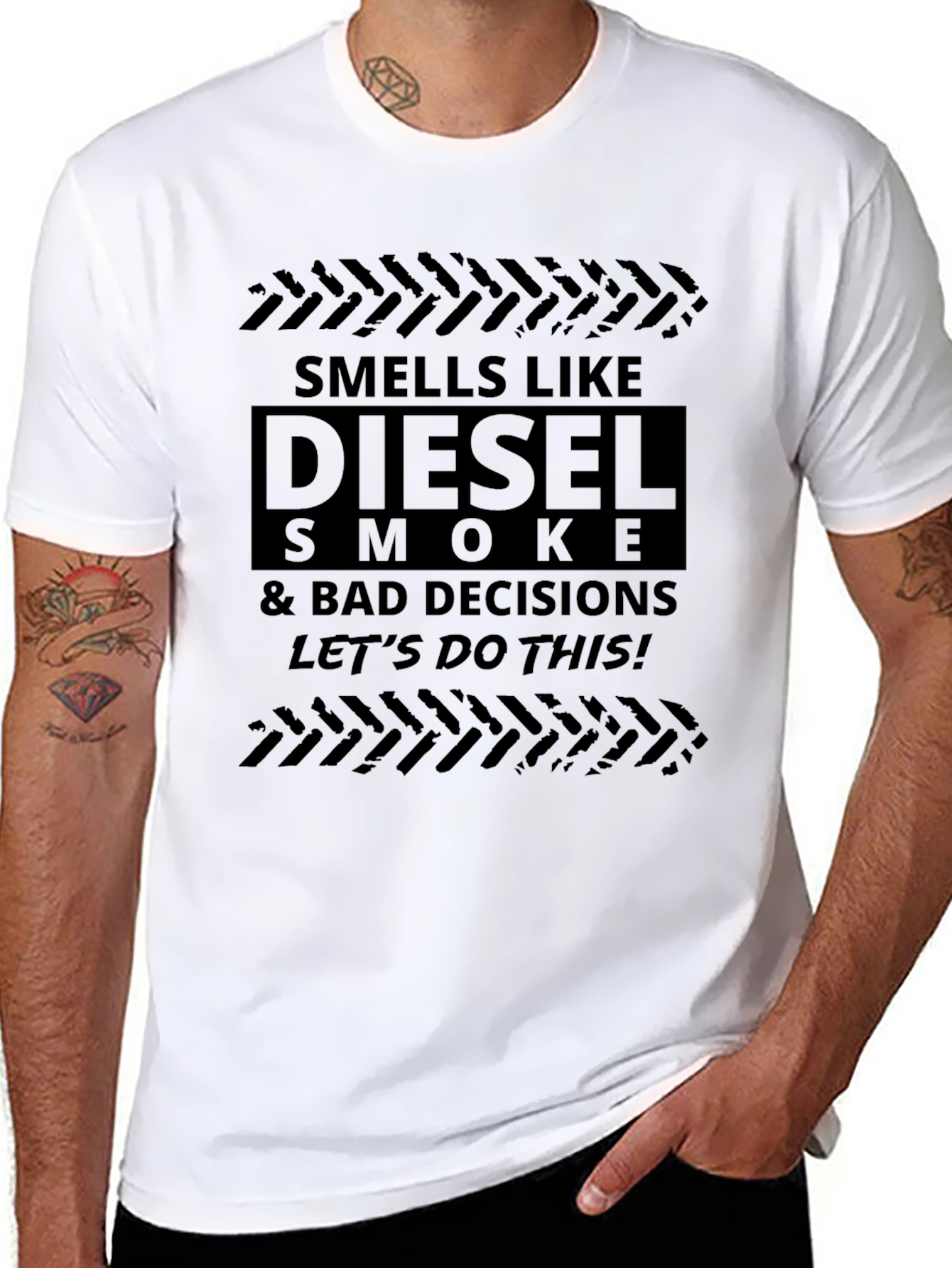 Diesel Smoke & Bad Decisions Black Graphic T-Shirt