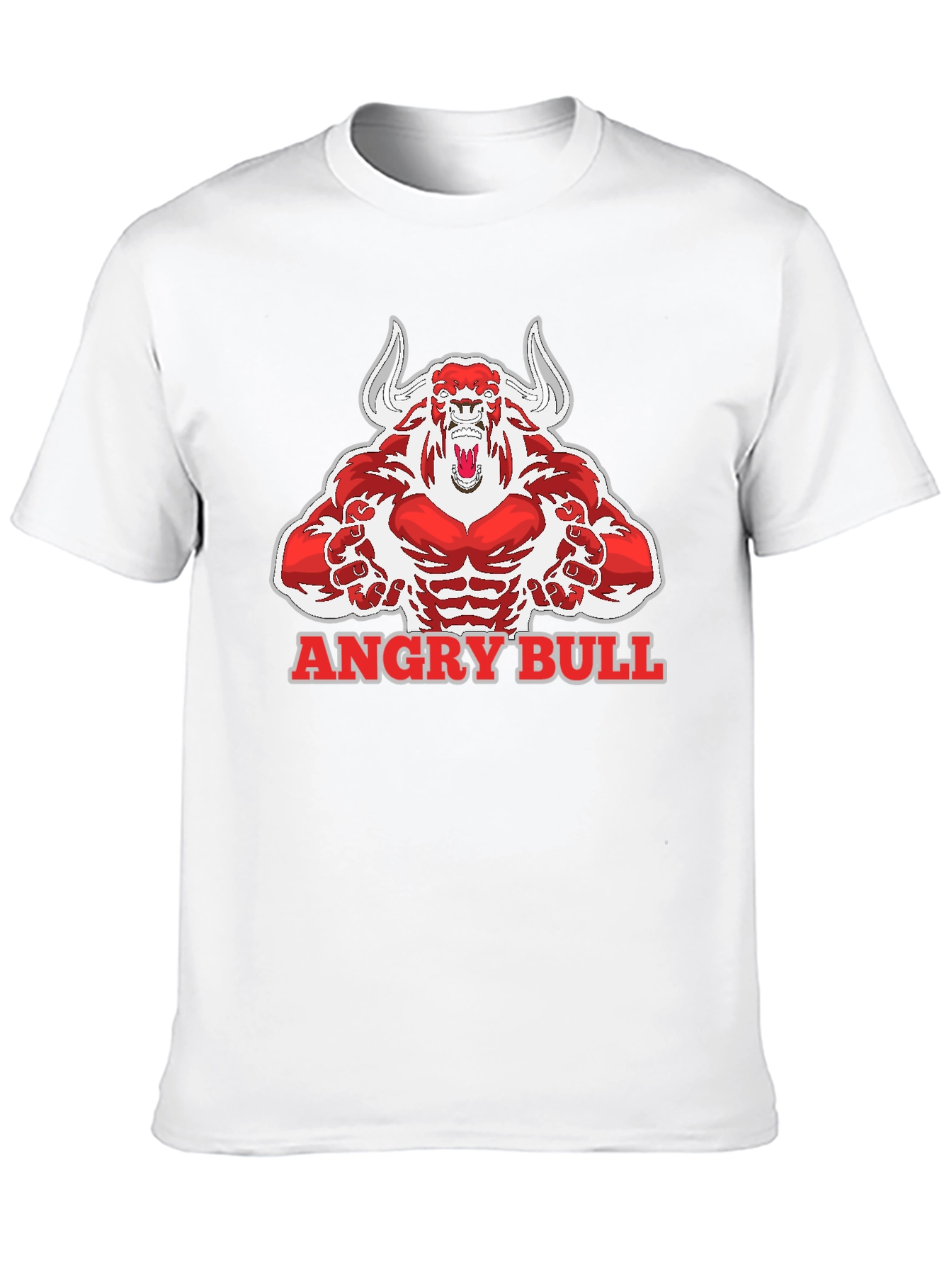 Angry Bull Graphic Tee - Mens Black Cotton T-Shirt
