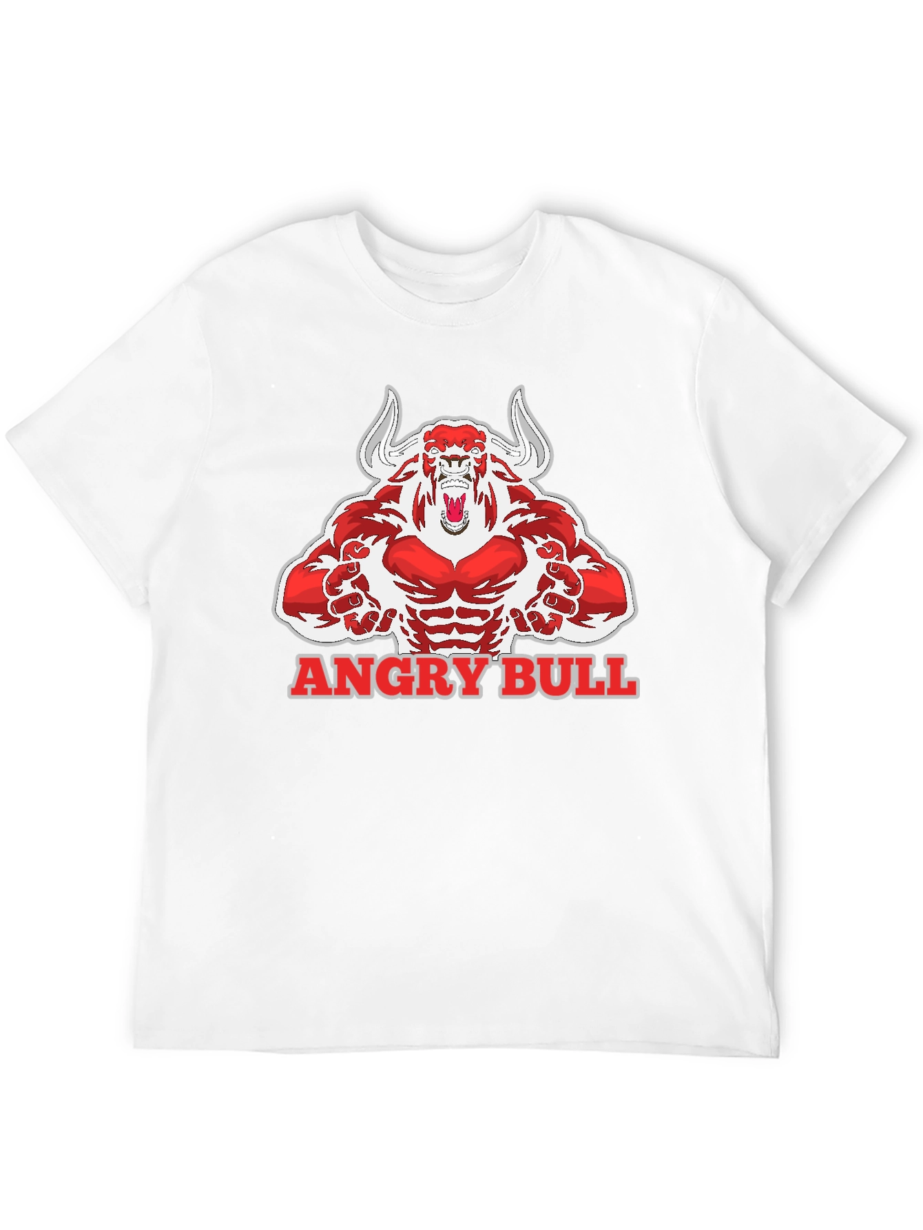 Angry Bull Graphic Tee - Mens Black Cotton T-Shirt