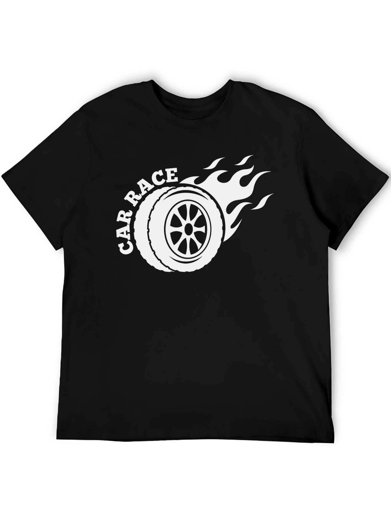 Car Race Tire Graphic Tee - Black