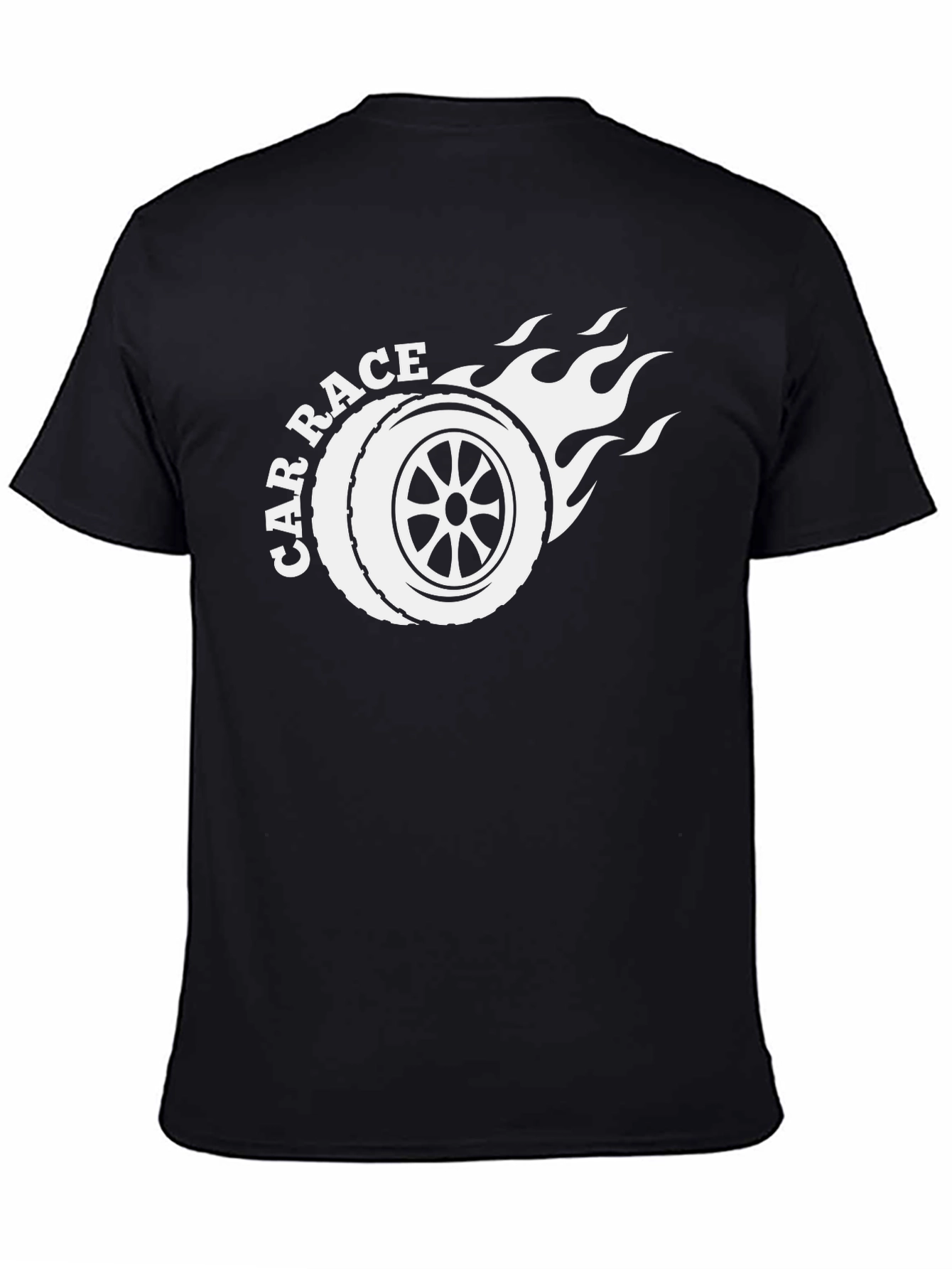 Car Race Tire Graphic Tee - Black