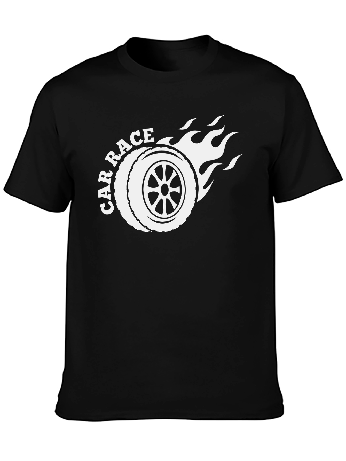 Car Race Tire Graphic Tee - Black