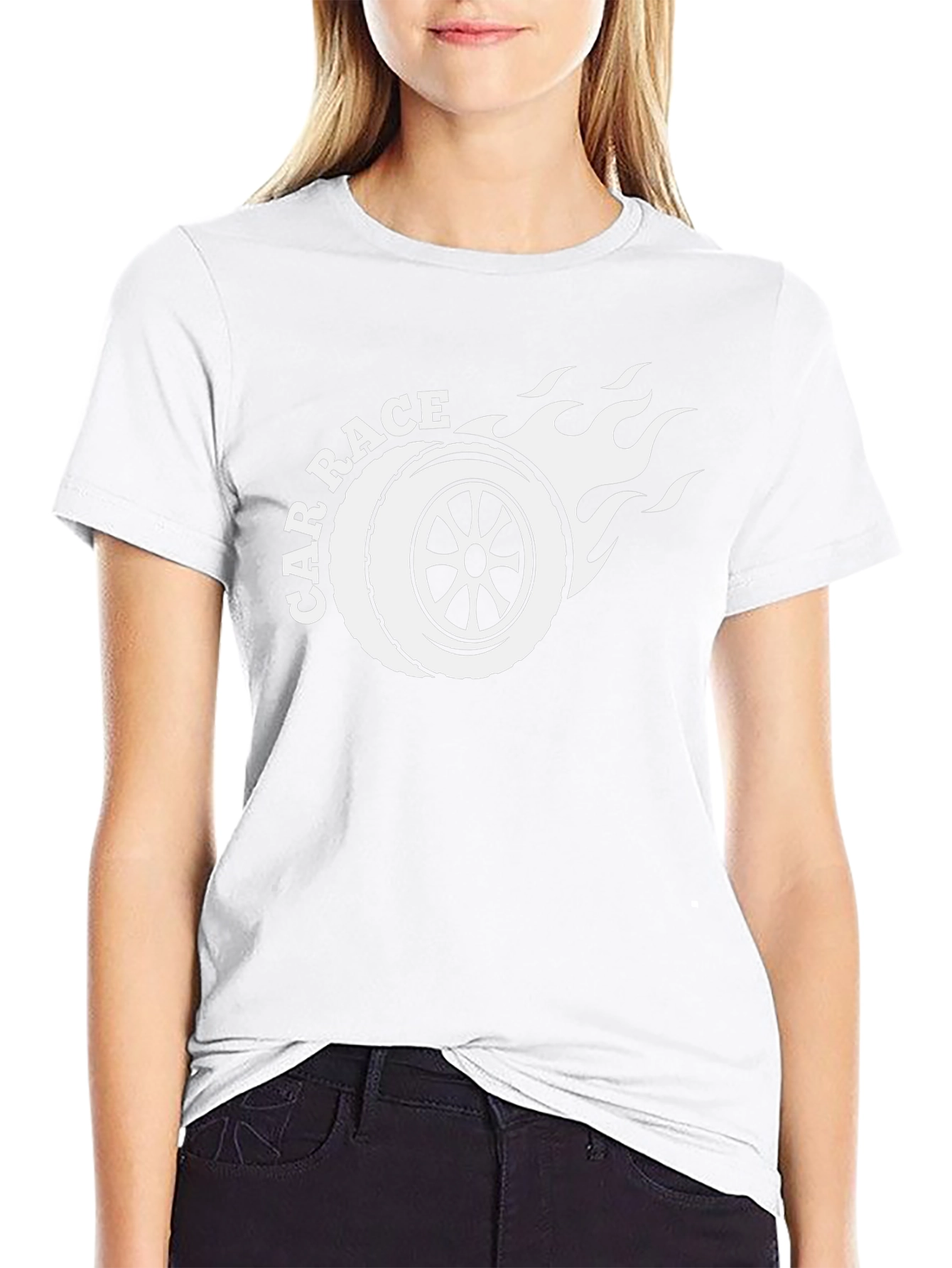 Car Race Tire Graphic Tee - Black