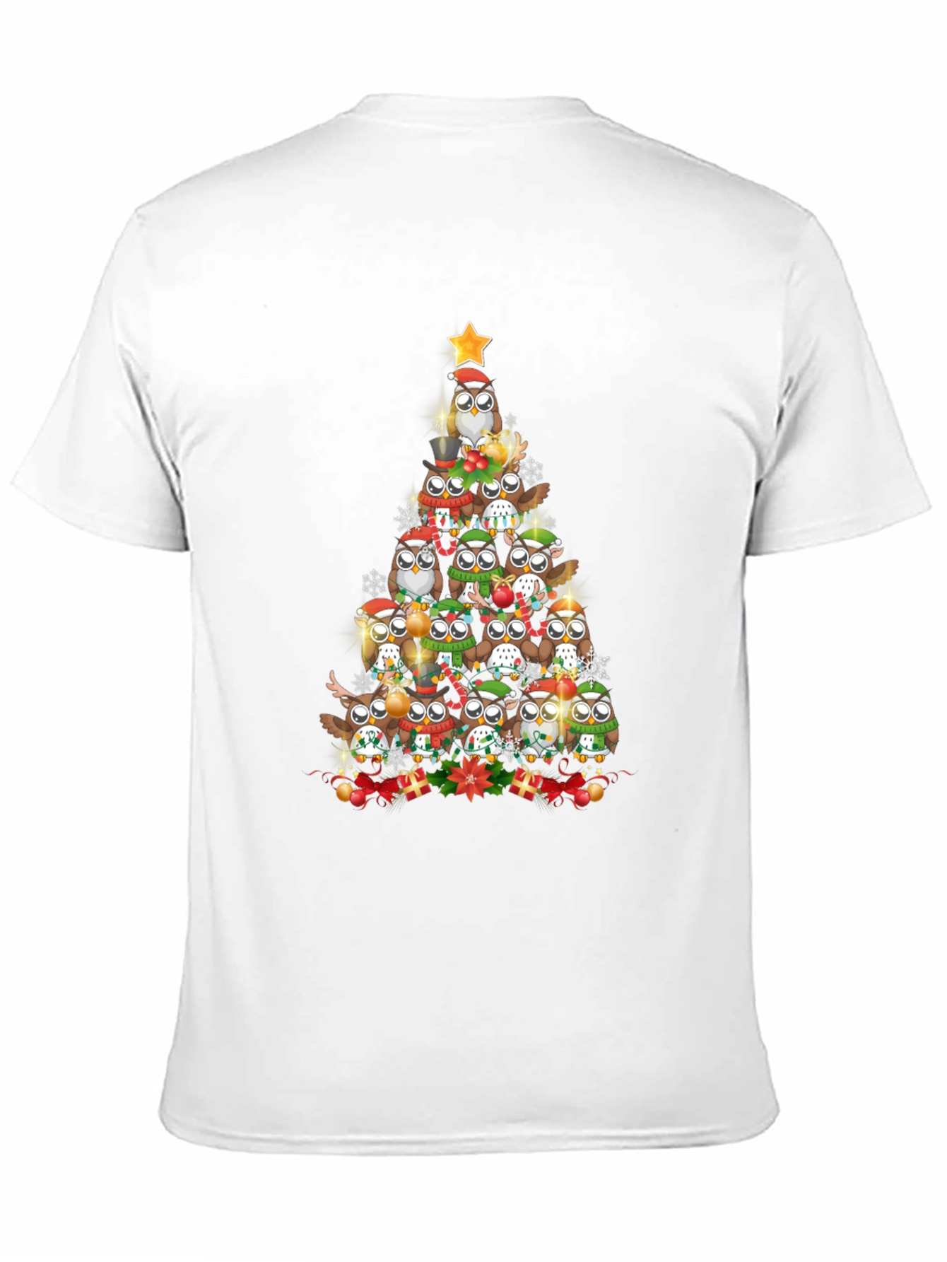 Festive Owl Christmas Tree Graphic Tee