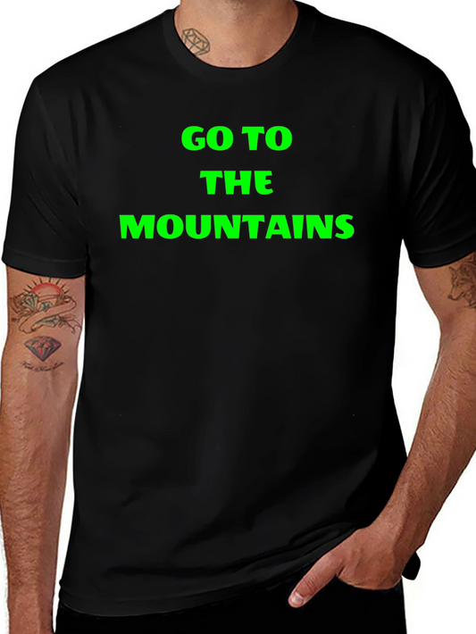 Go To The Mountains Black Graphic Tee