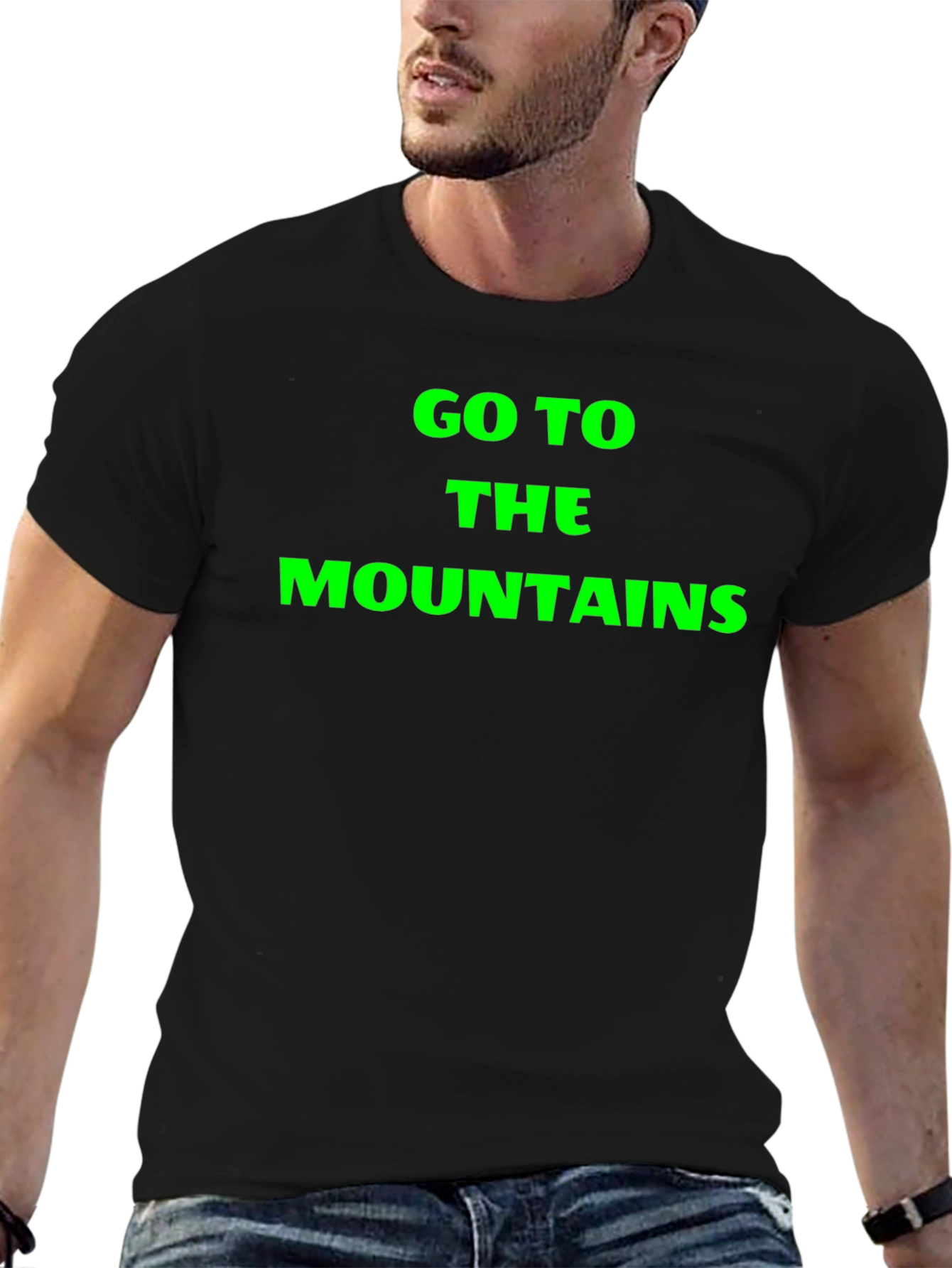 Go To The Mountains Black Graphic Tee