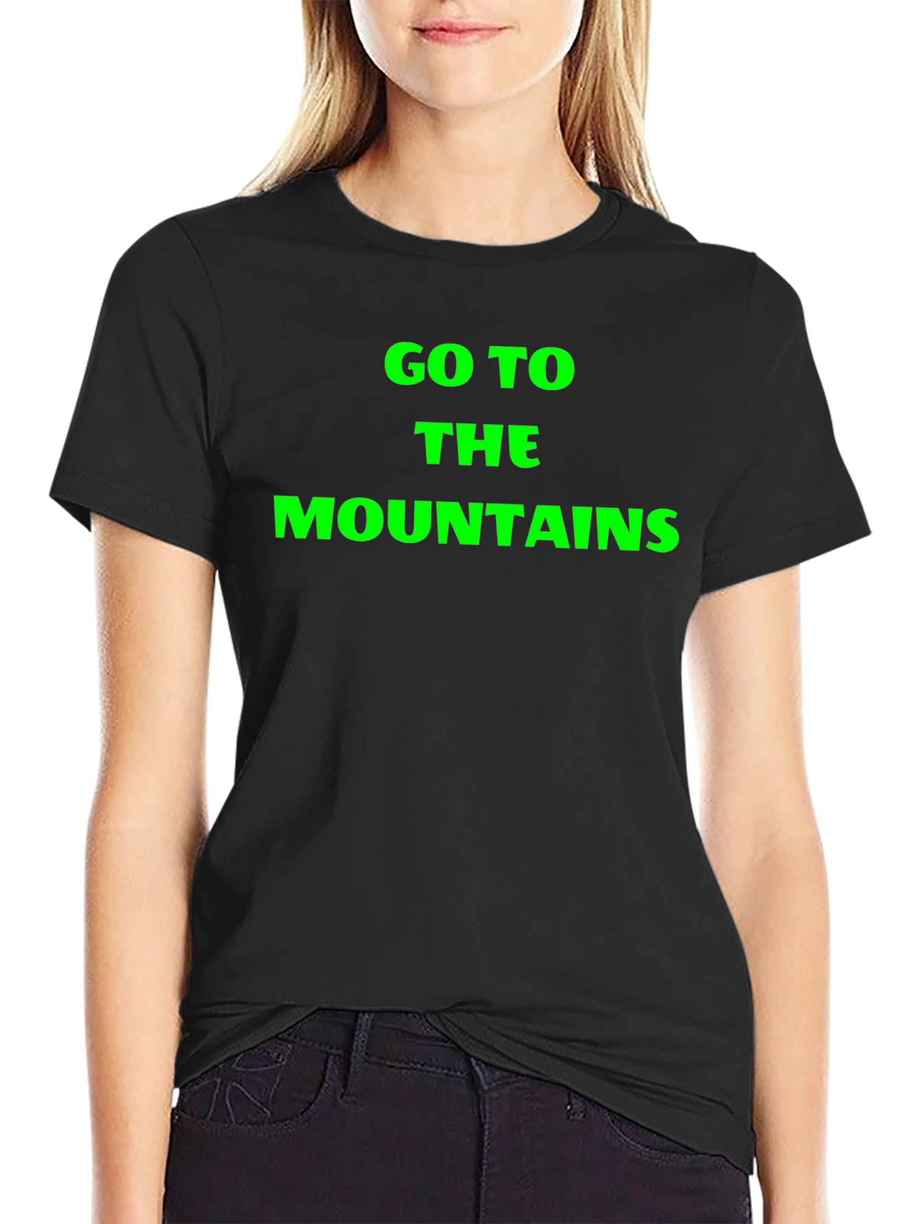 Go To The Mountains Black Graphic Tee