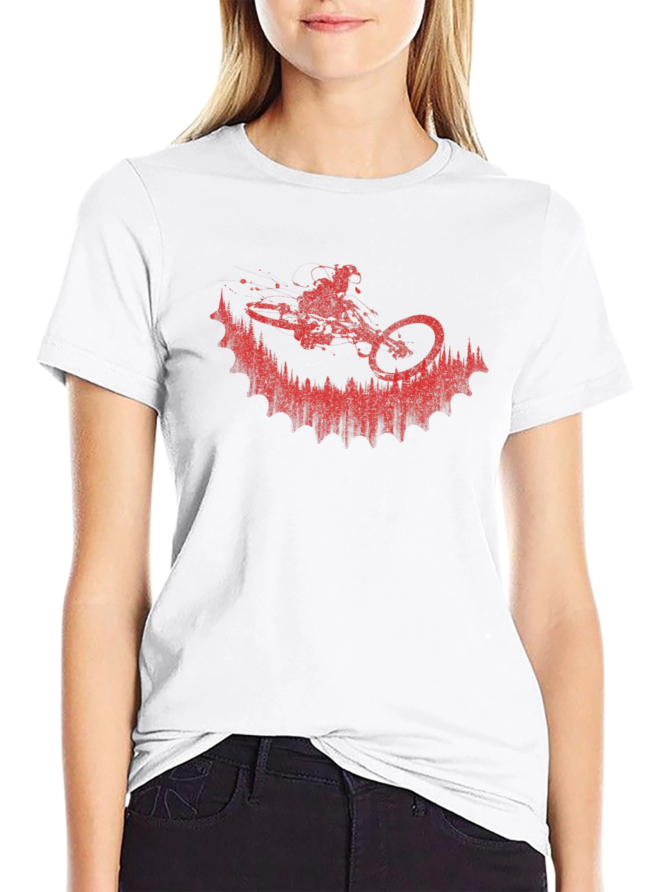 Mountain Bike Silhouette Graphic Tee - Ride in Style!