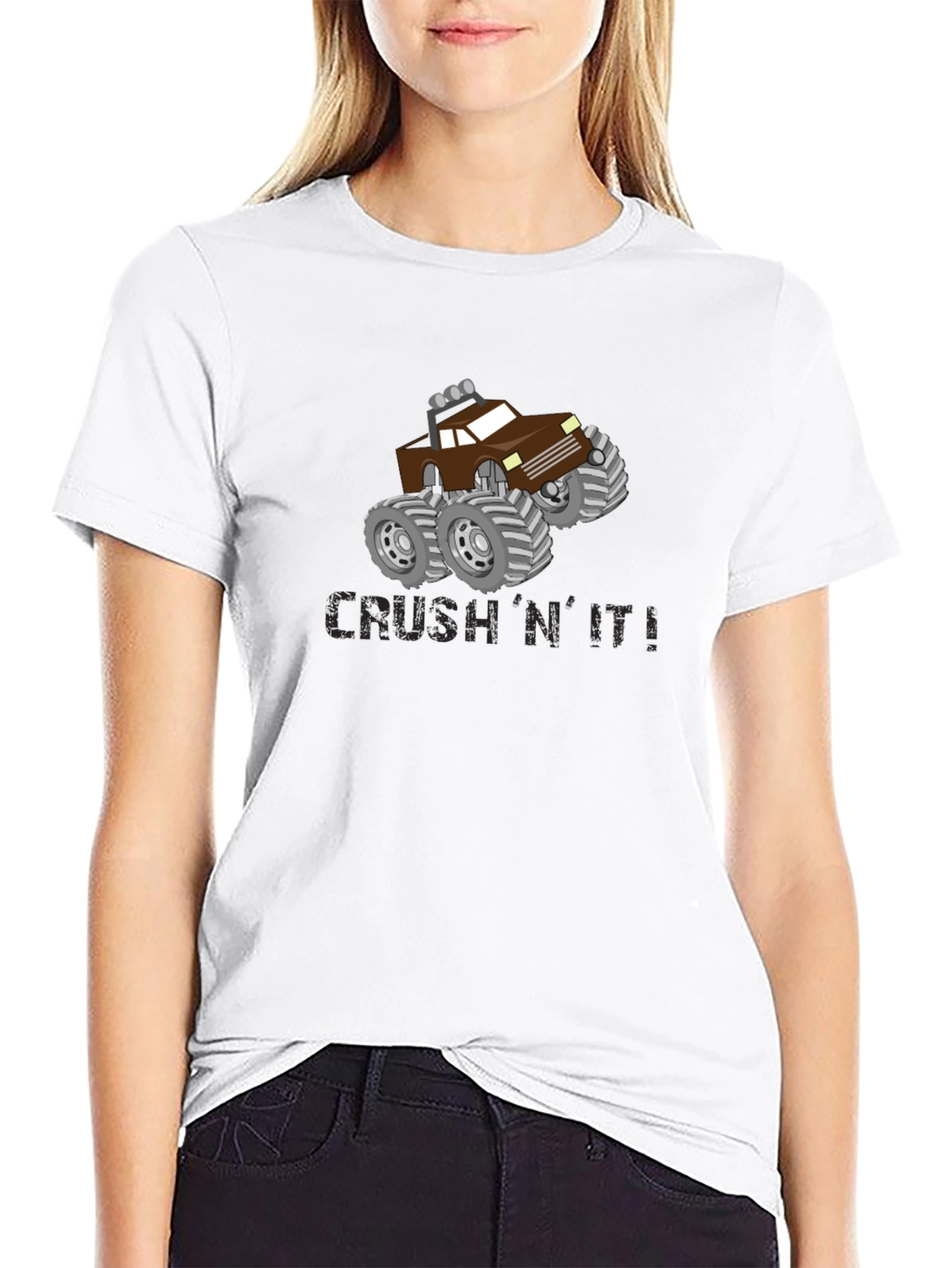 Crush N It Monster Truck Black T-Shirt