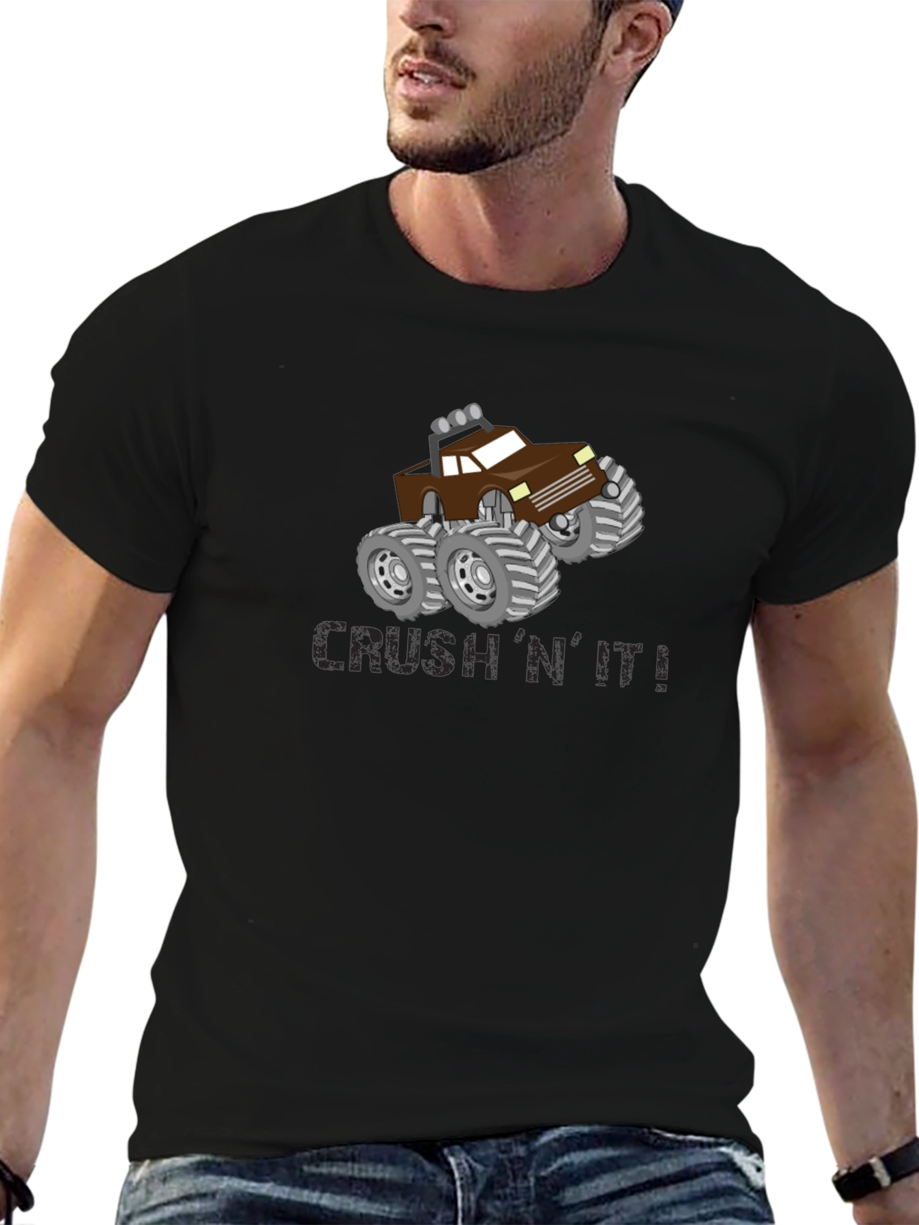 Crush N It Monster Truck Black T-Shirt