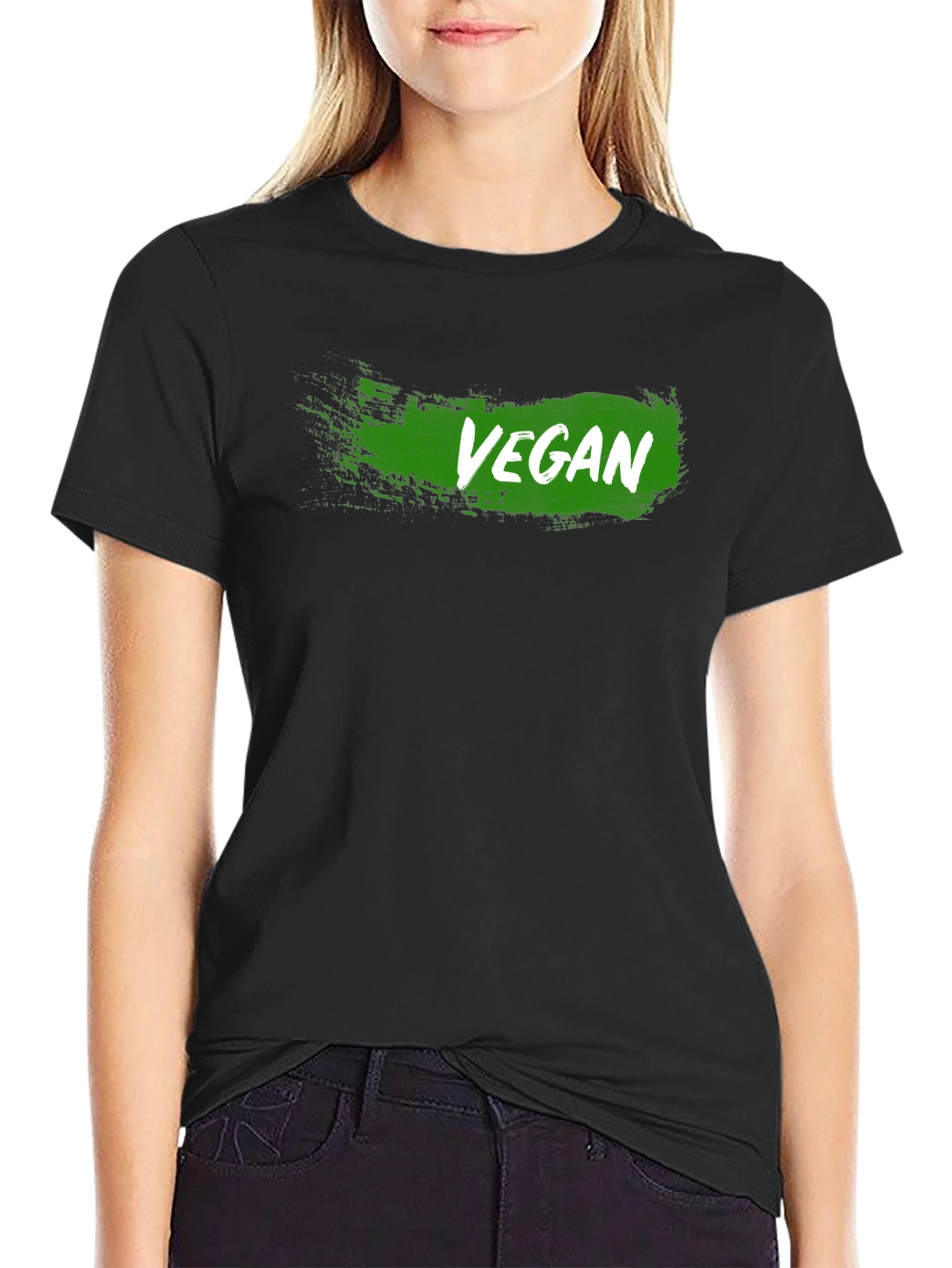 Vegan T-Shirt - Green Grunge Design