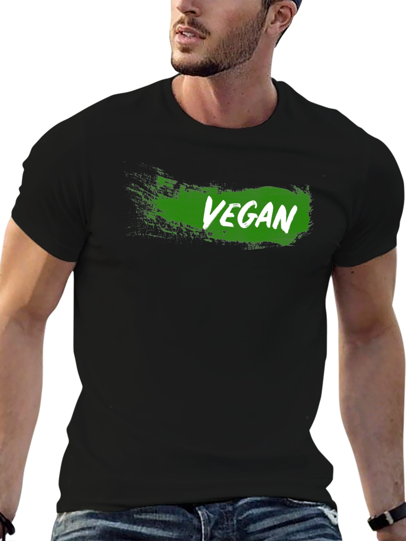 Vegan T-Shirt - Green Grunge Design