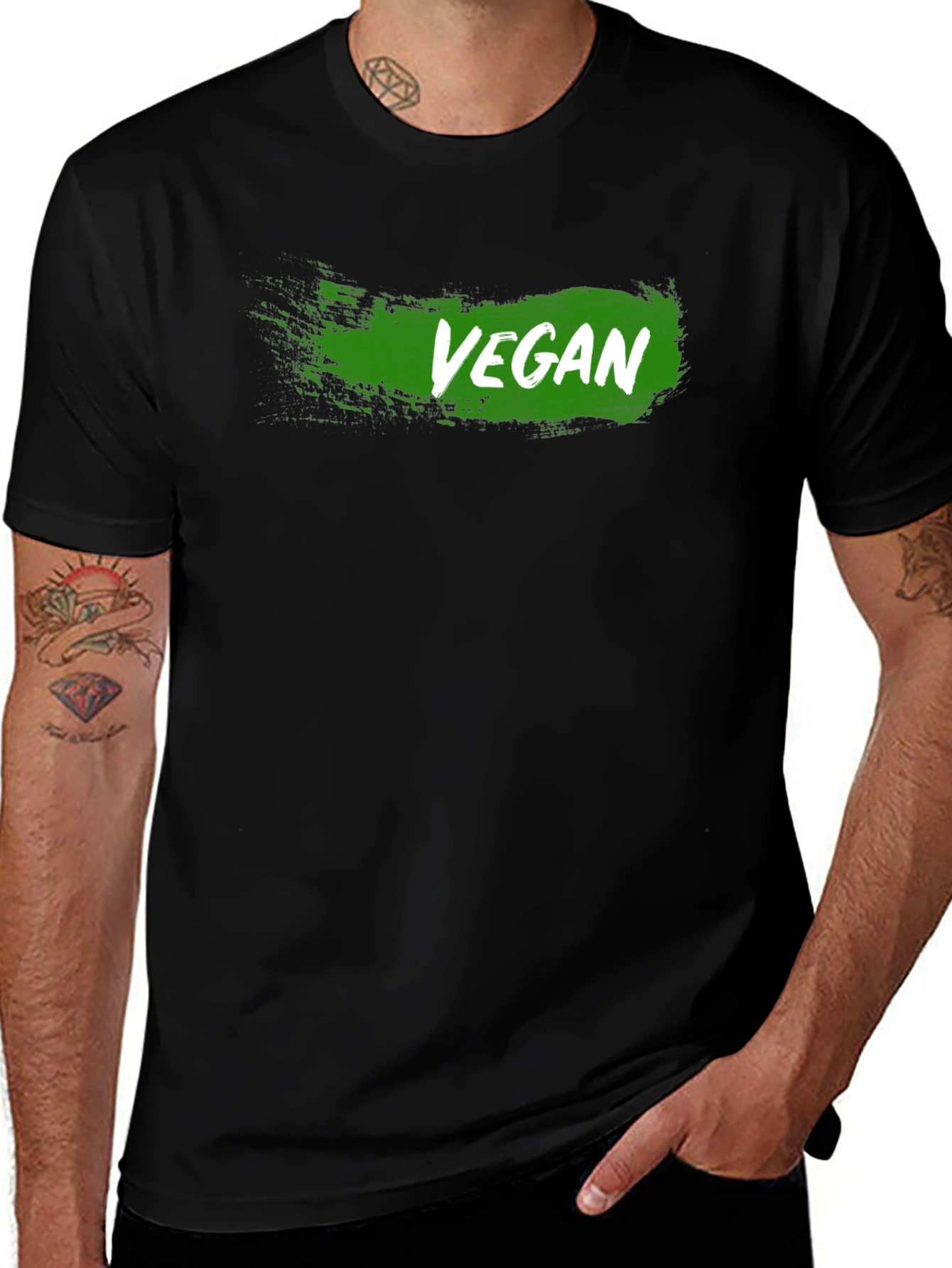 Vegan T-Shirt - Green Grunge Design