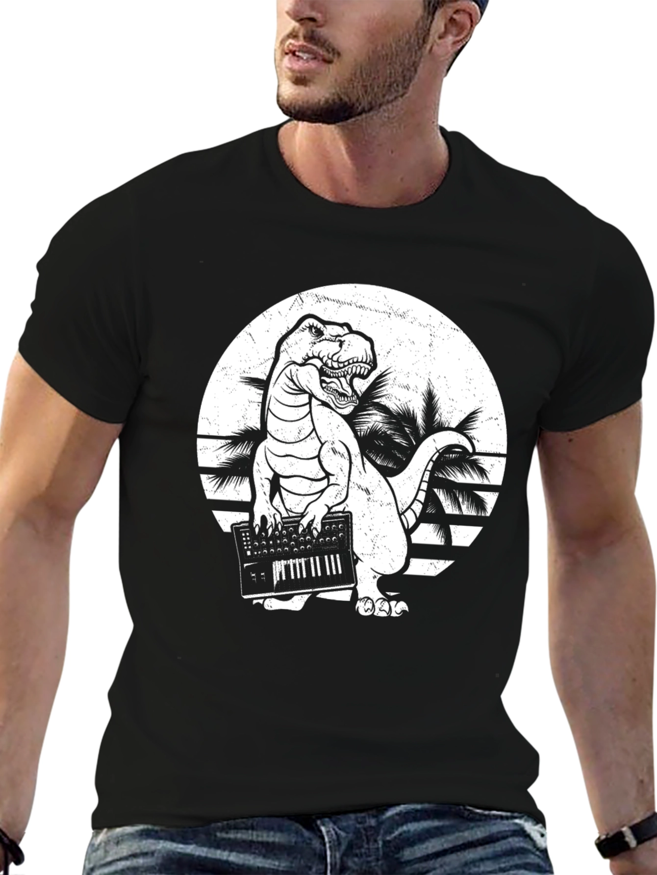 Dinosaur Playing Keyboard T-Shirt