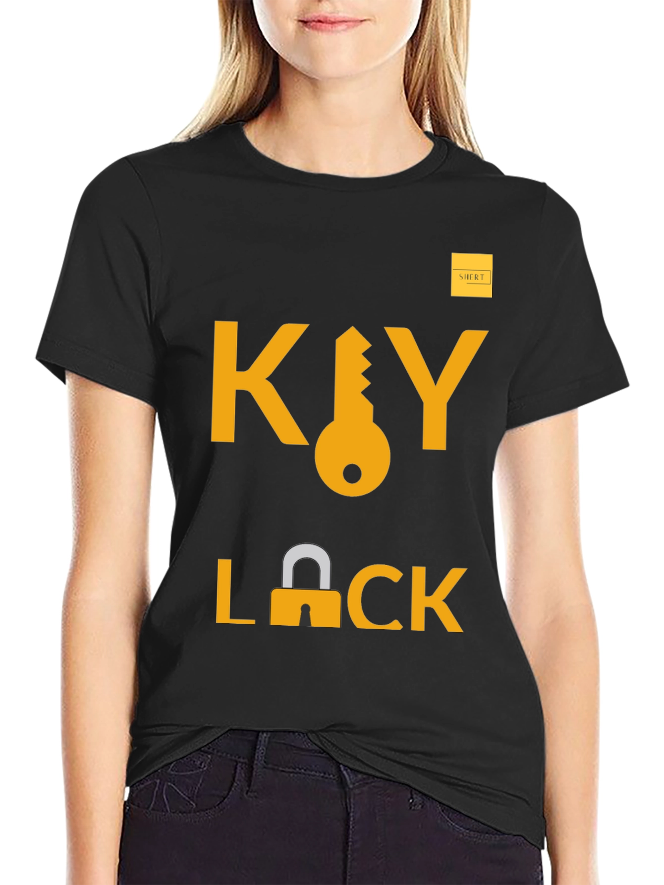 Key Lock Graphic Tee - Trendy Unisex T-Shirt