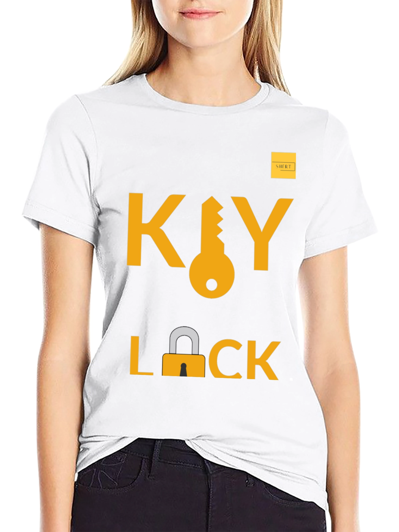 Key Lock Graphic Tee - Trendy Unisex T-Shirt