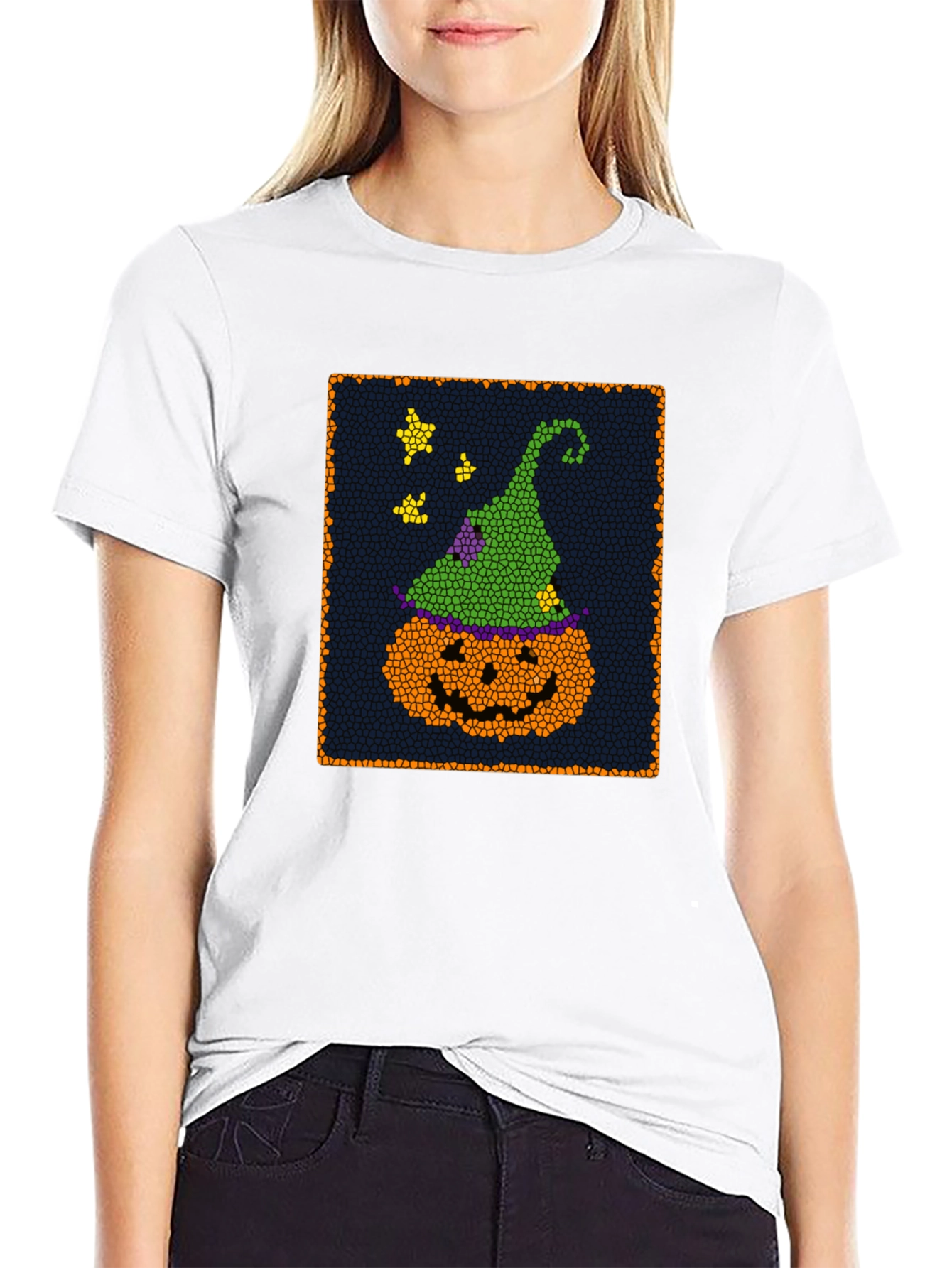 Halloween Pumpkin Witch Hat T-Shirt - Spooky Season