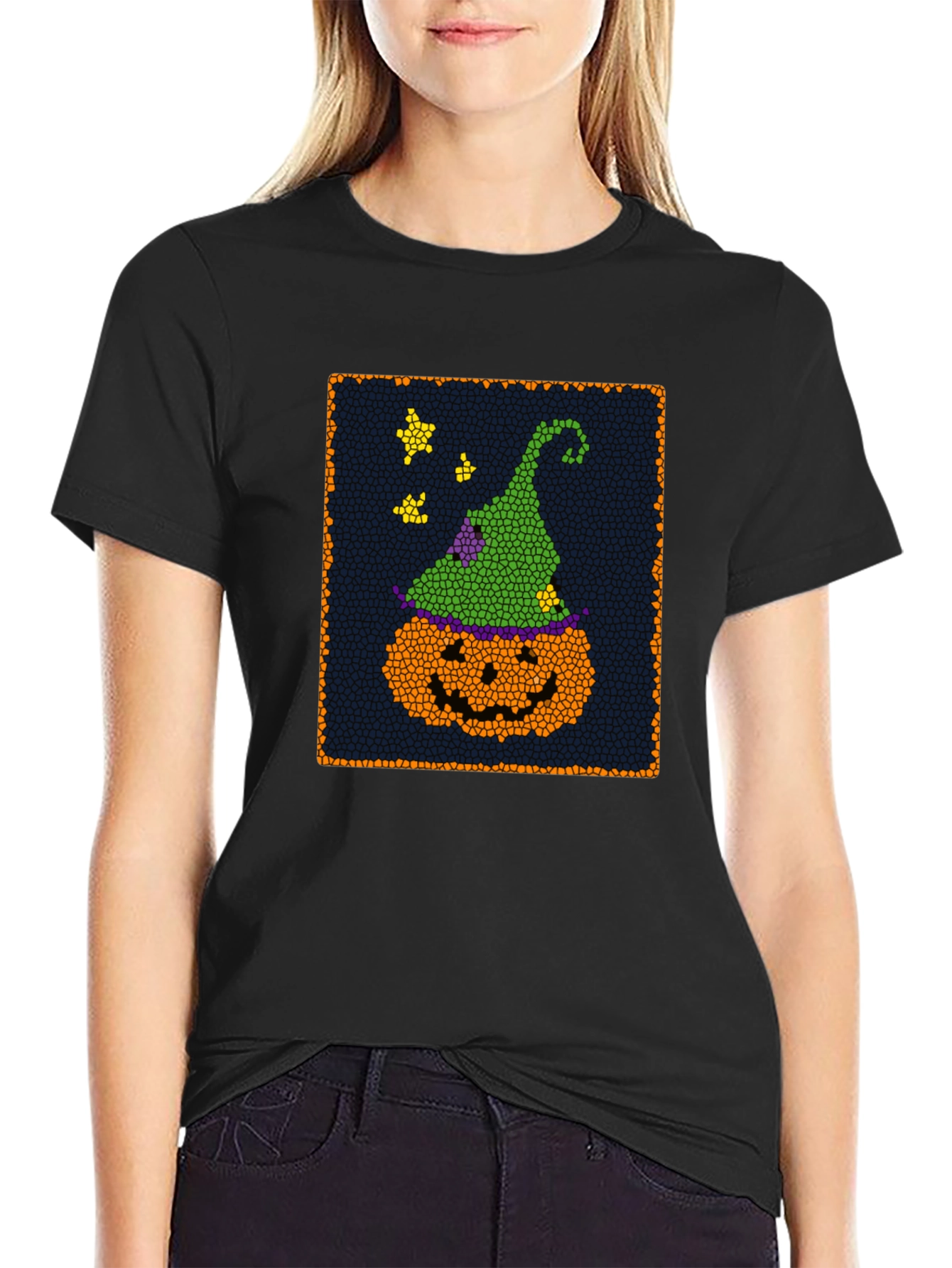 Halloween Pumpkin Witch Hat T-Shirt - Spooky Season