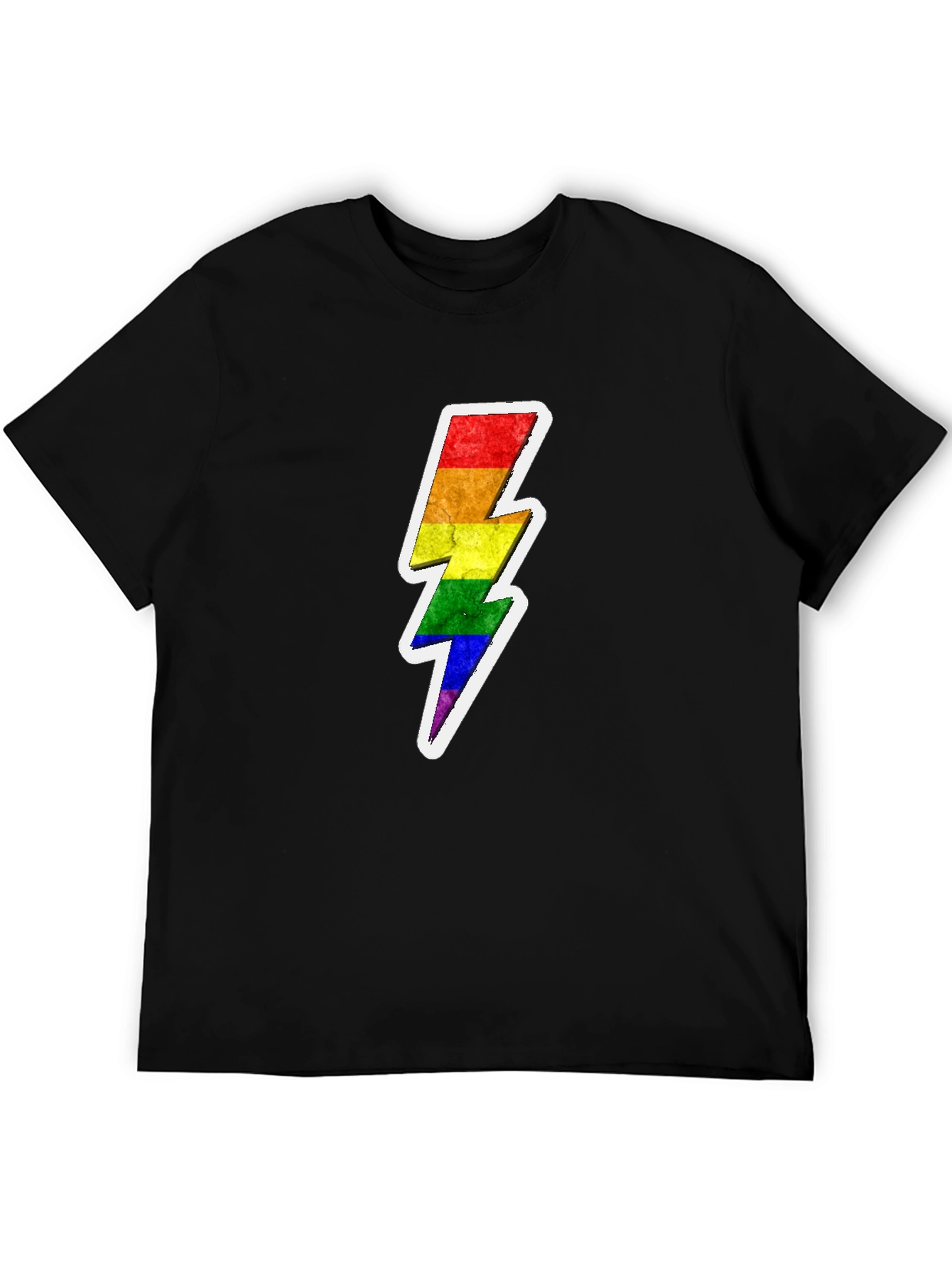 Rainbow Bolt Graphic Tee - Black